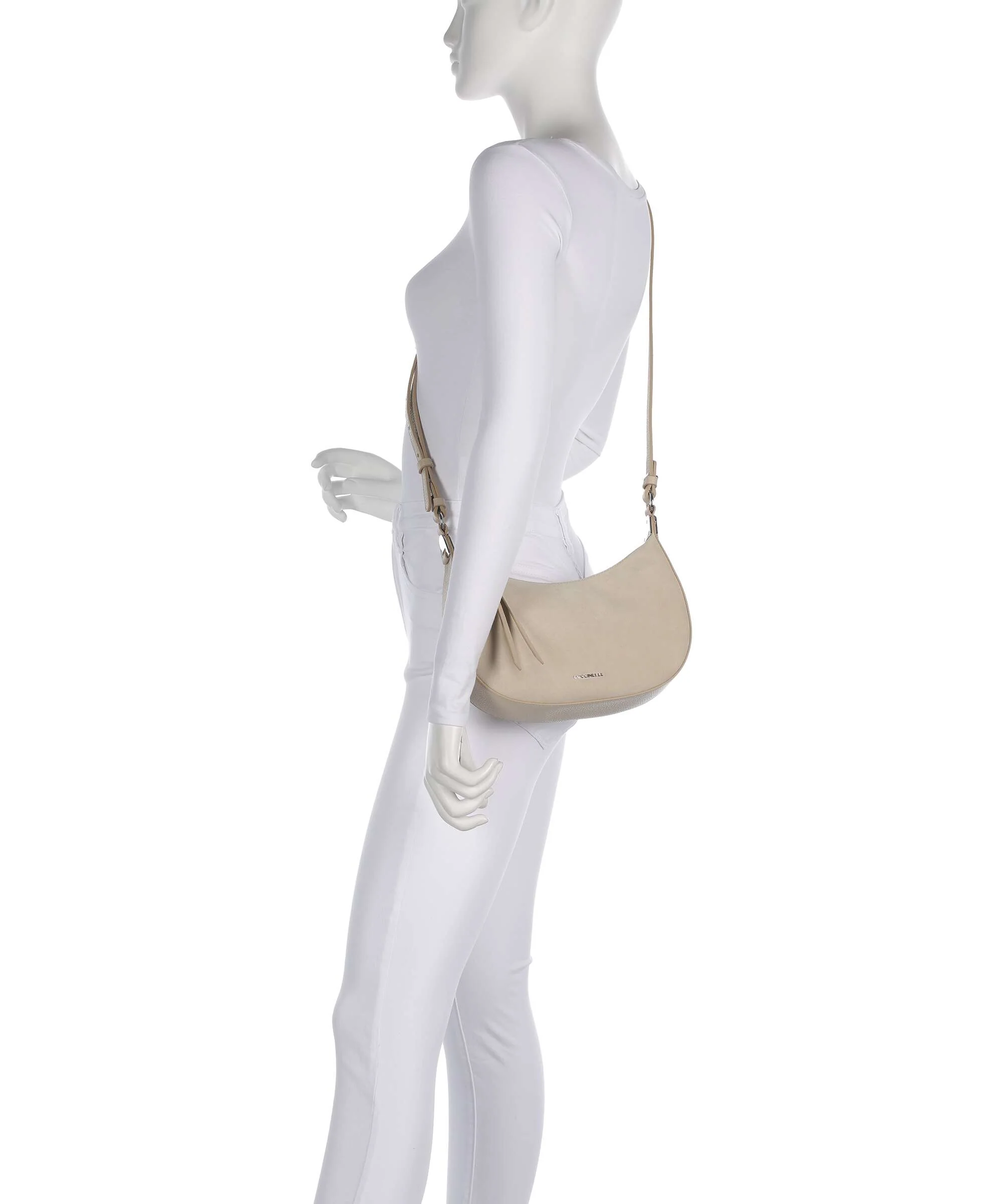 Coccinelle Fujiko Suede Torba przez ramię sandshell - Image 3