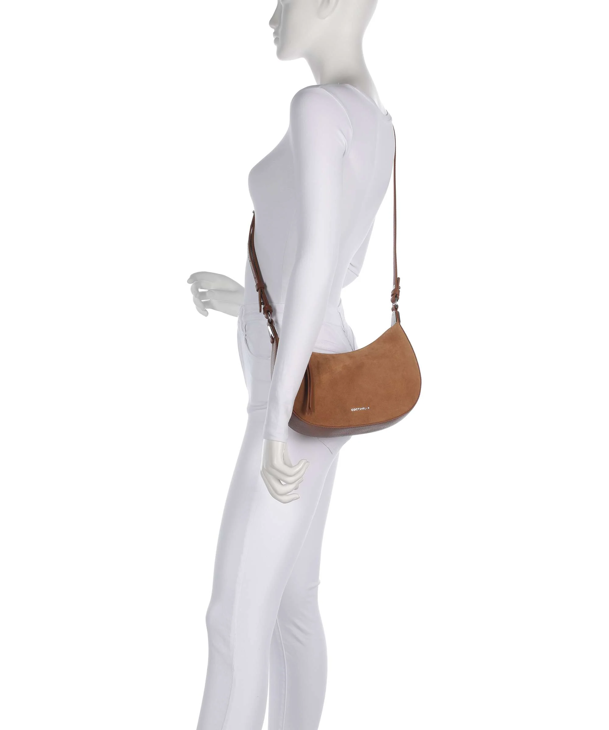 Coccinelle Fujiko Suede Torba przez ramię cognac - Image 3