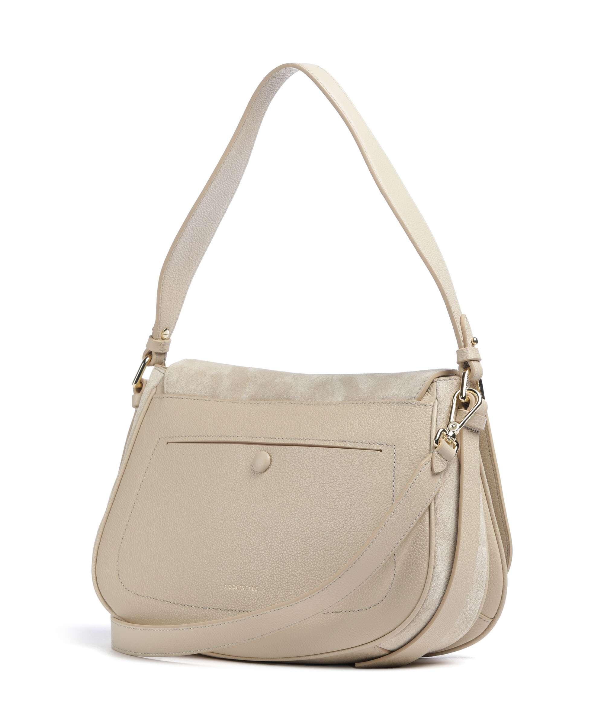 Coccinelle Mavery Suede Torba na ramię sandshell - Image 2