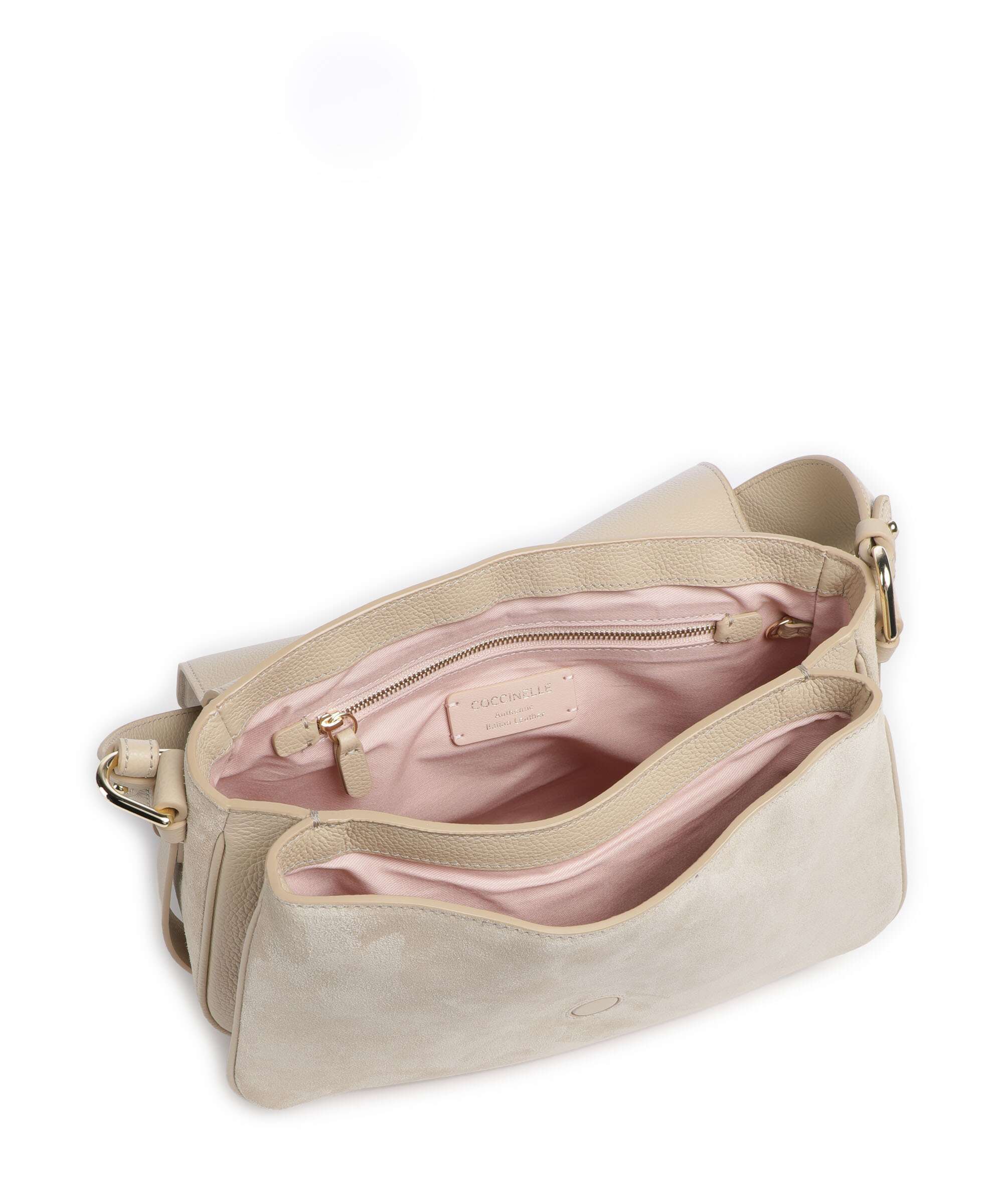 Coccinelle Mavery Suede Torba na ramię sandshell - Image 5