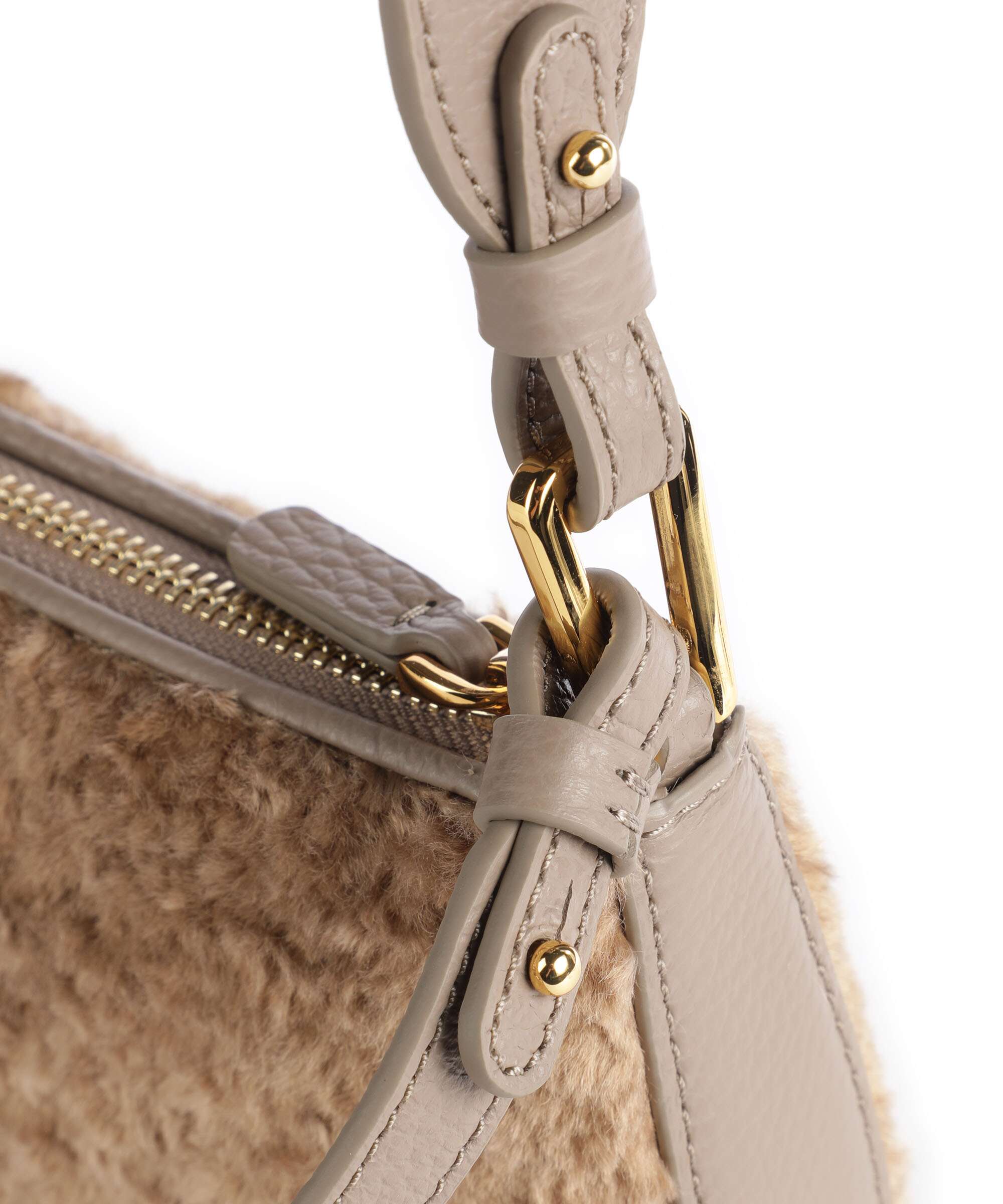 Coccinelle Merveille Astrakan Torba na ramię warm taupe - Image 4