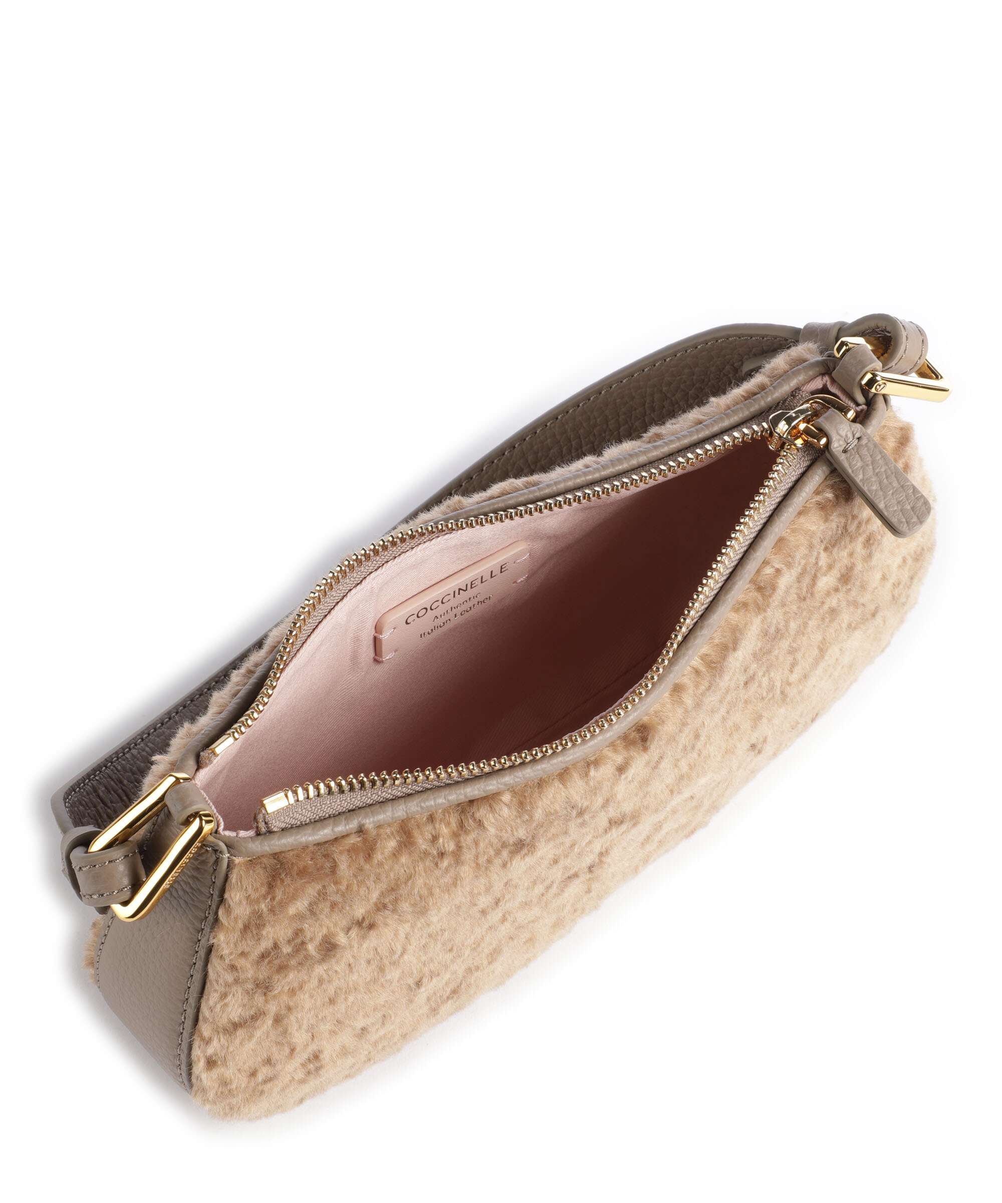 Coccinelle Merveille Astrakan Torba na ramię warm taupe - Image 6