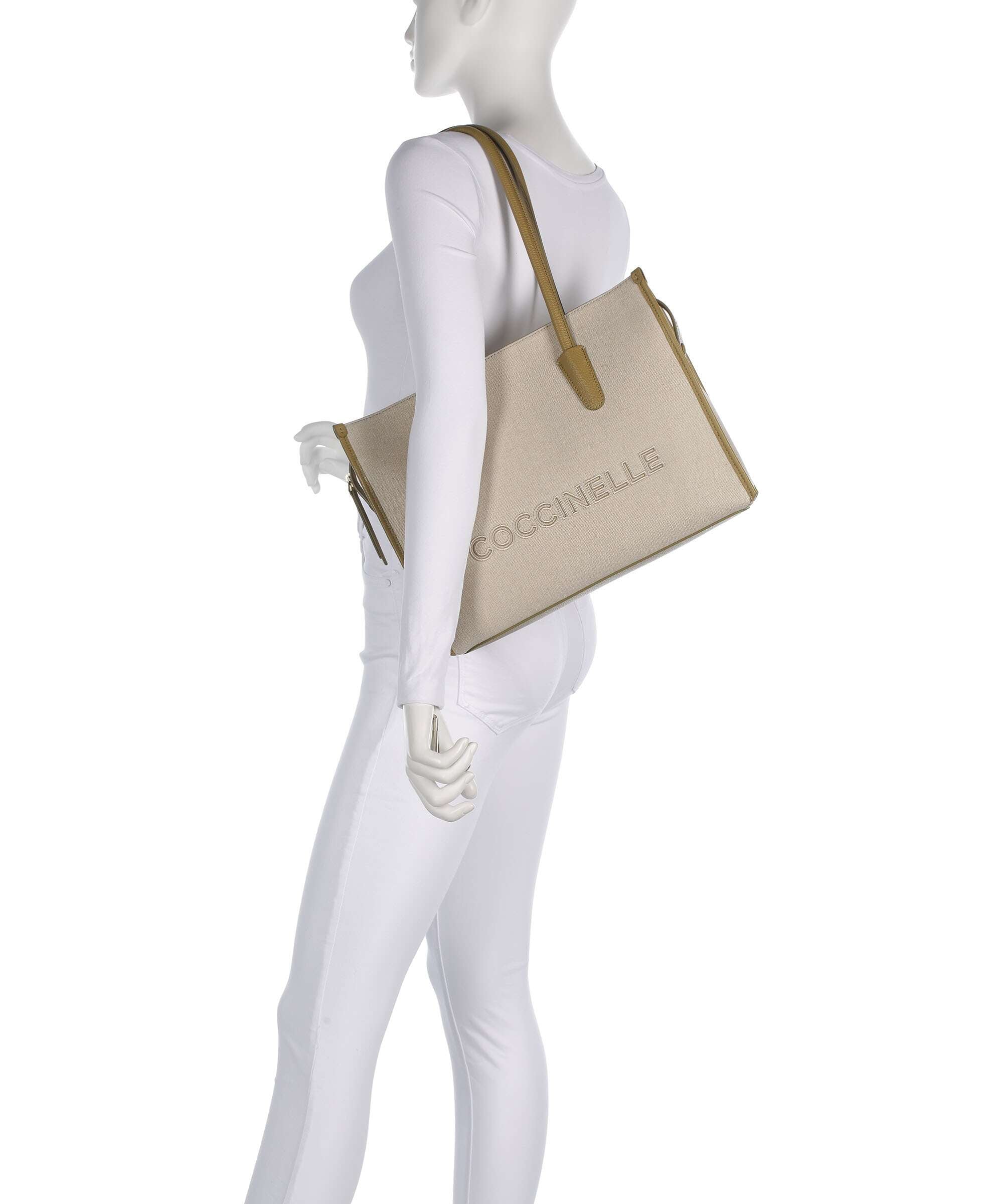 Coccinelle Myrtha Canvas Torba na zakupy natural/seagrass - Image 3