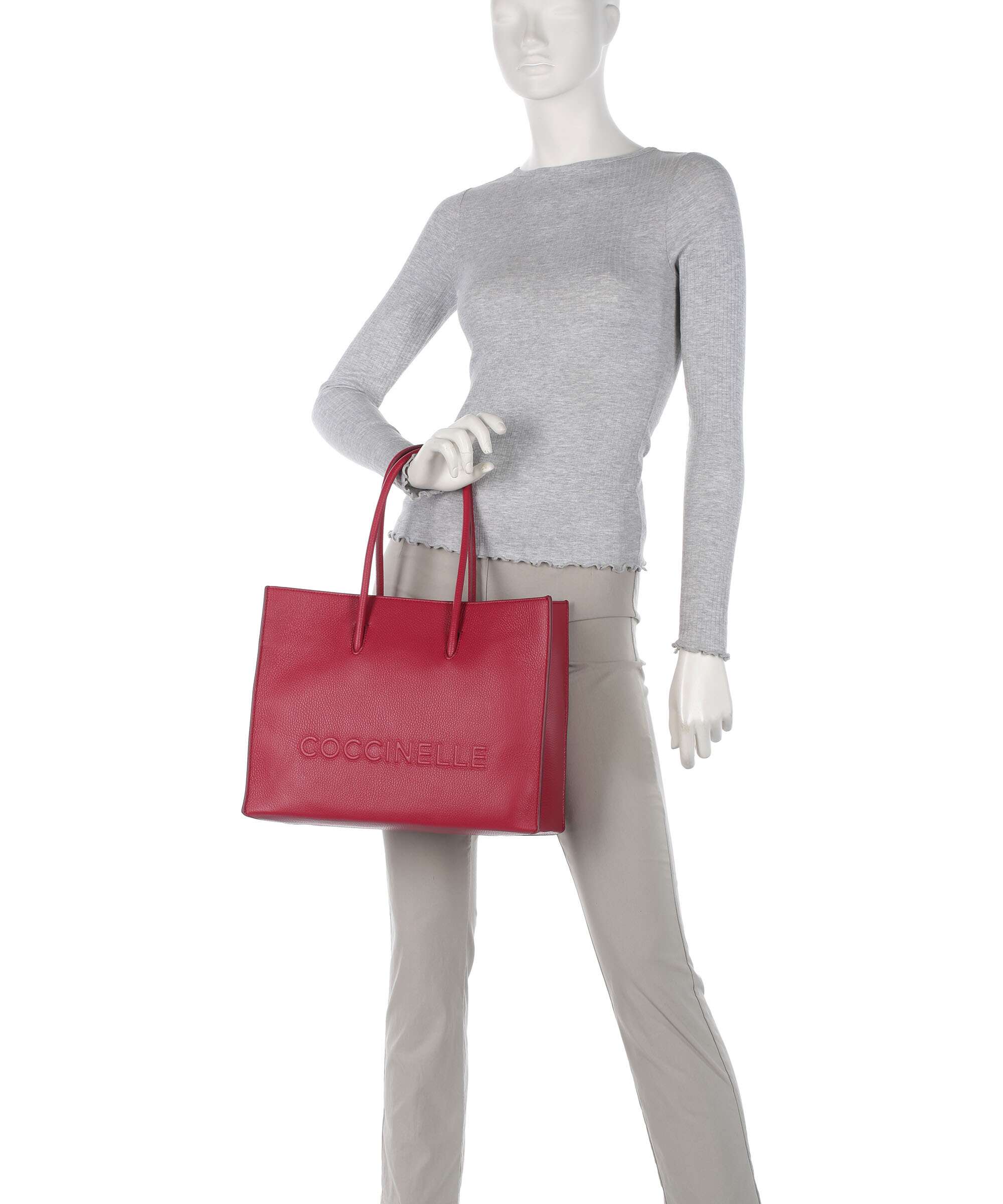 Coccinelle Myrtha Maxi Logo Torba na zakupy sangria - Image 3