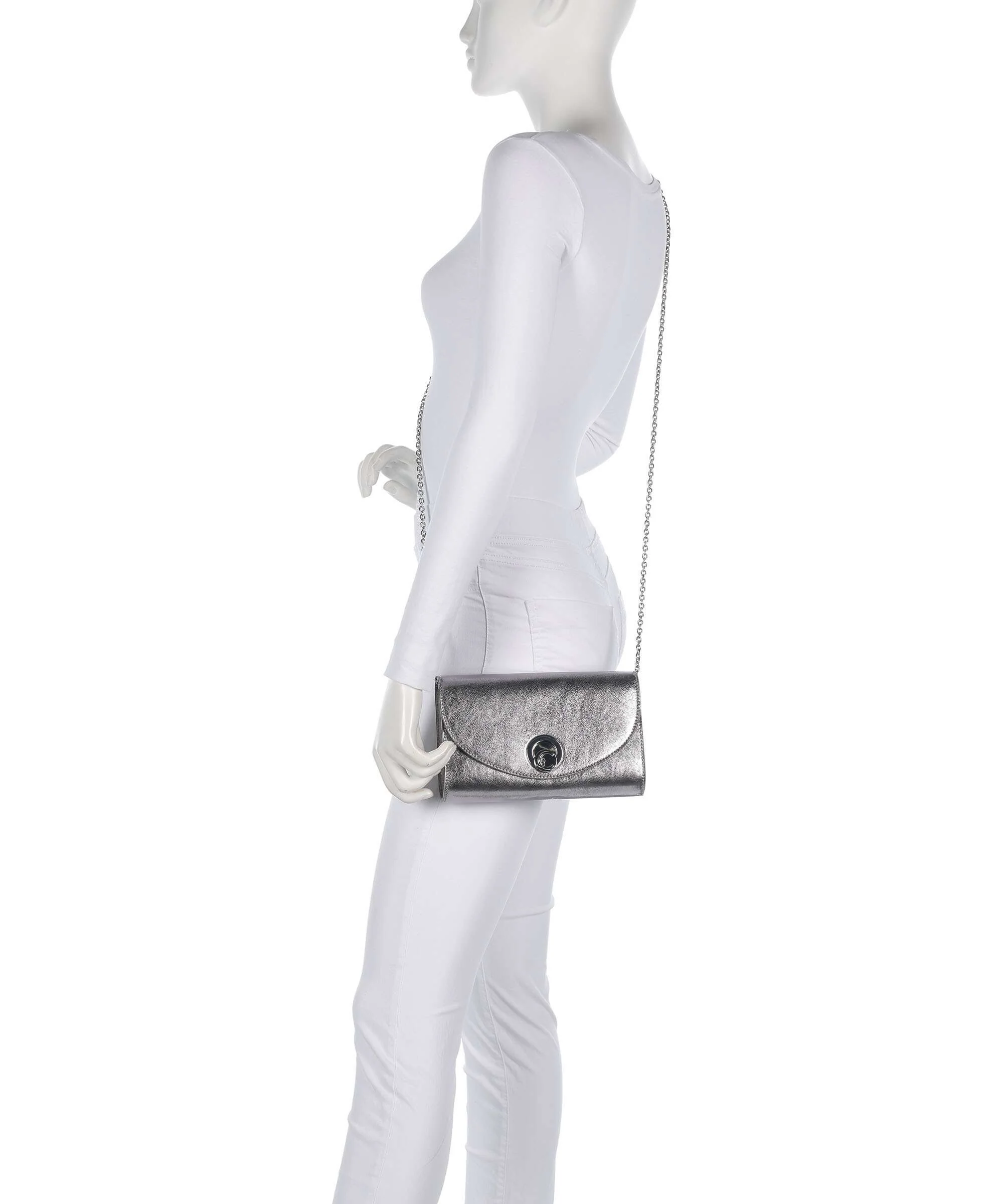 Coccinelle Nikla Smooth Torba przez ramię steel - Image 3