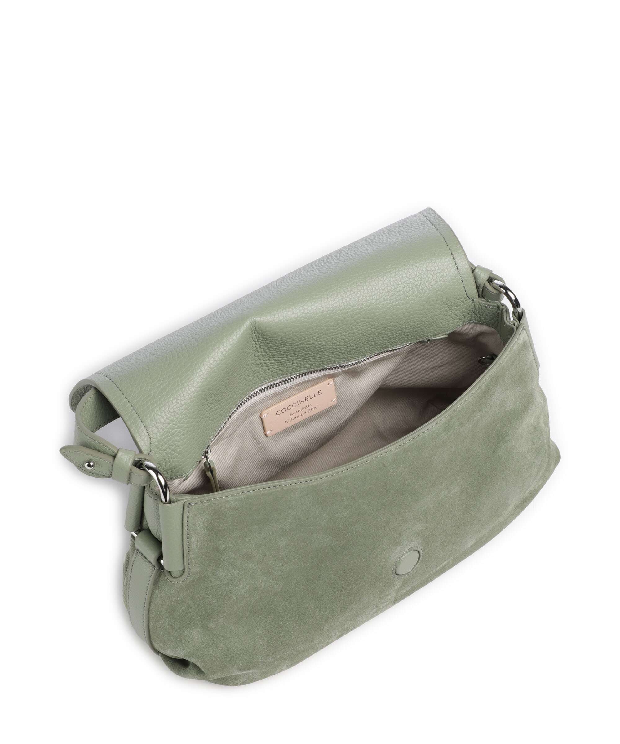 Coccinelle Rebekka Suede Torba na ramię greenery - Image 6