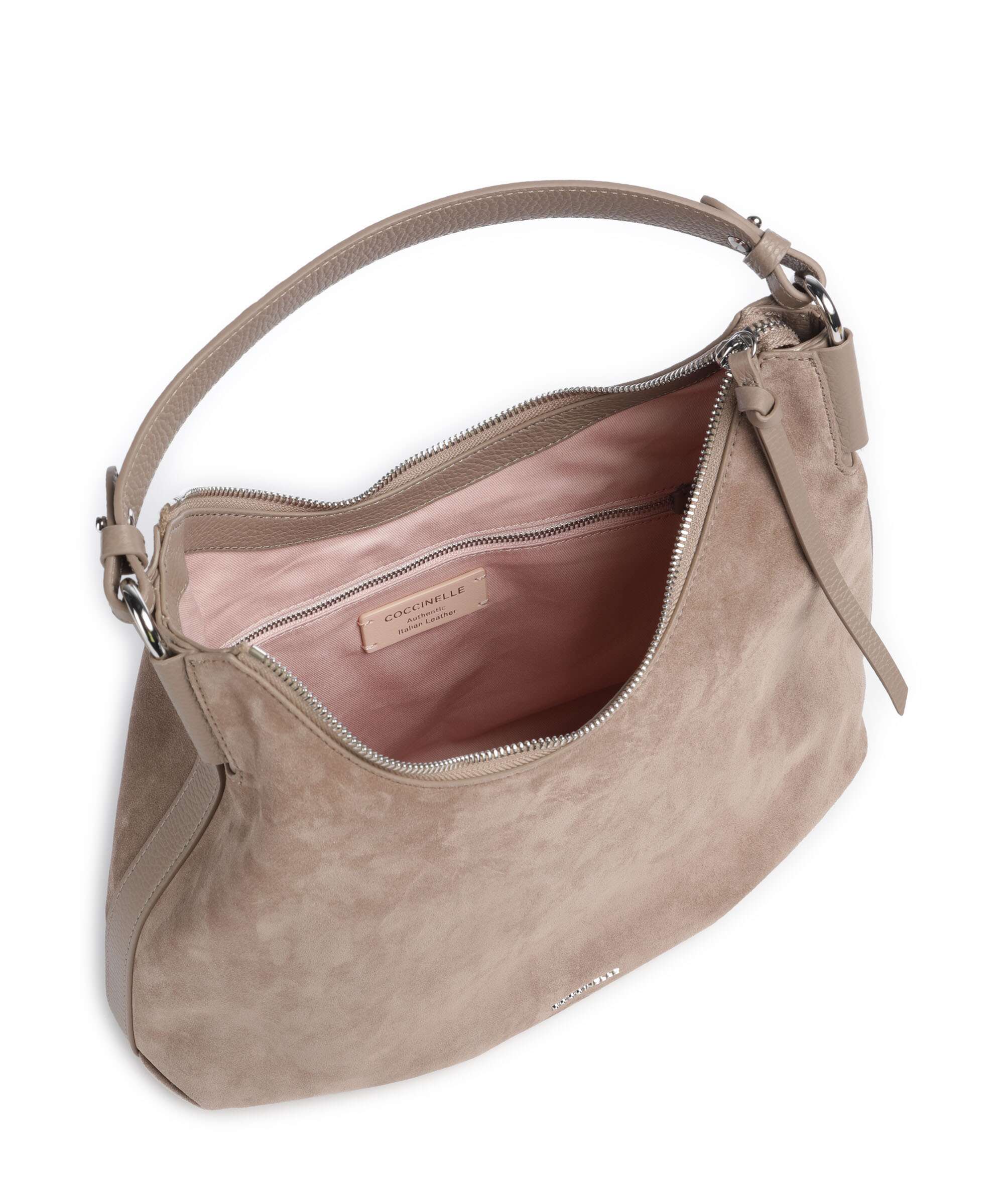 Coccinelle Rebekka Suede Torebka worek warm taupe - Image 6