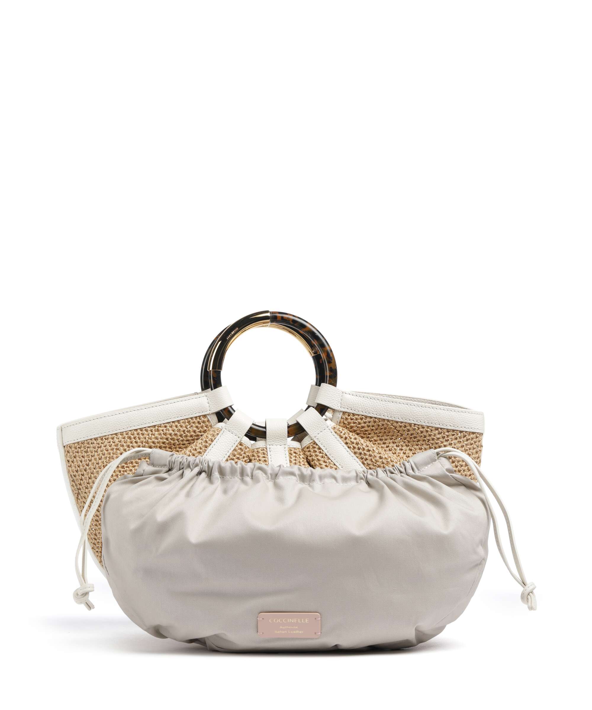 Coccinelle Shell Straw Torebka natural/pearl - Image 4