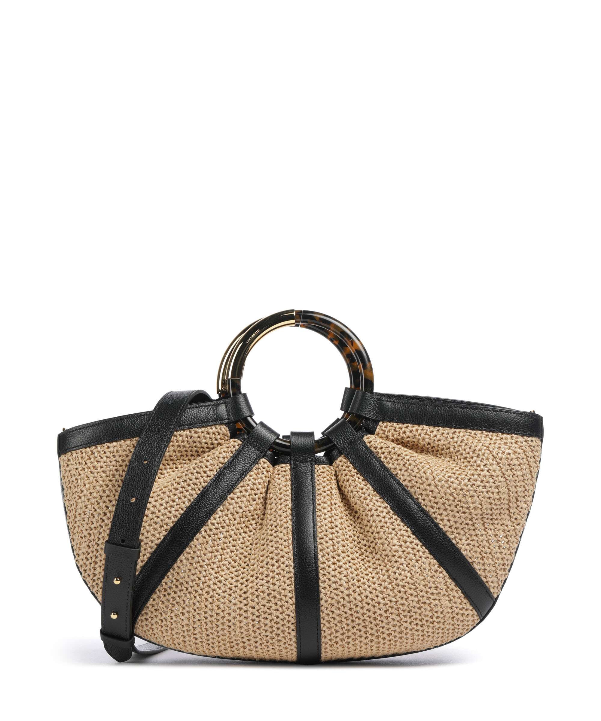 Coccinelle Shell Straw Torebka natural/noir