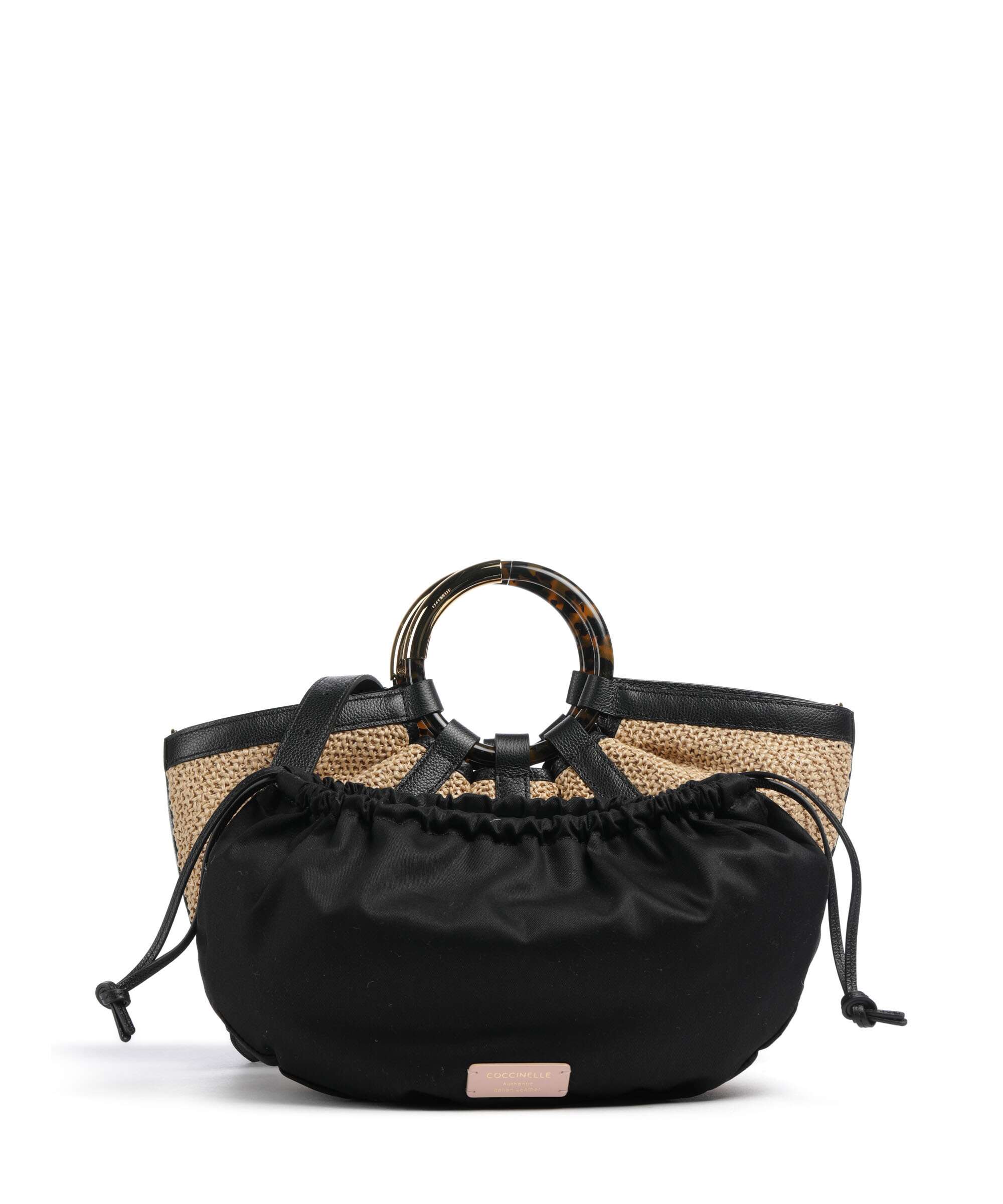 Coccinelle Shell Straw Torebka natural/noir - Image 4