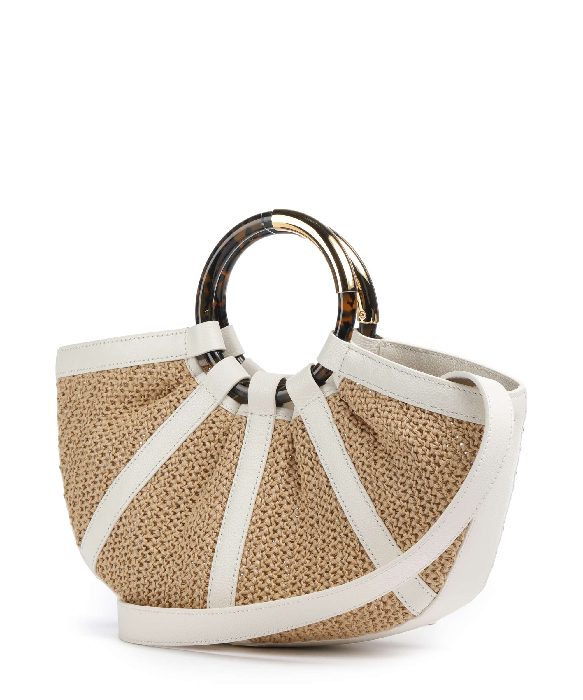 Coccinelle Shell Straw Torebka natural/pearl - Image 4