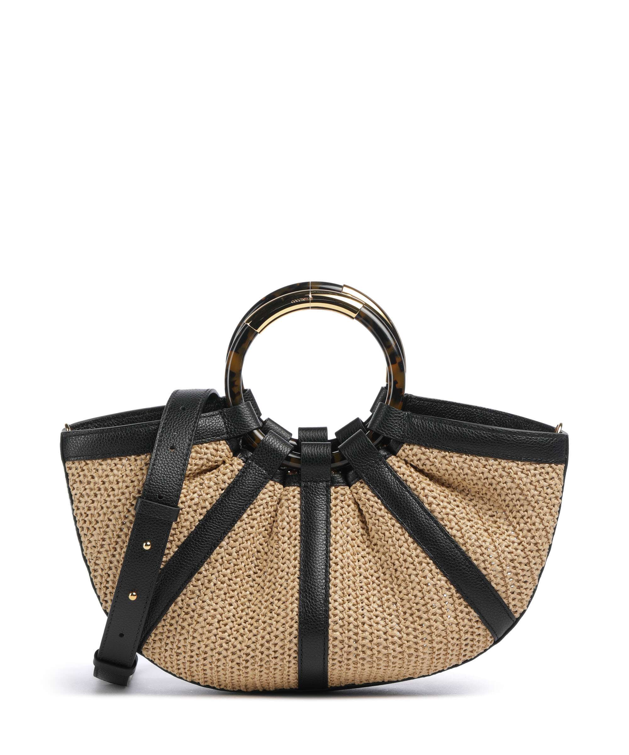 Coccinelle Shell Straw Torebka natural/noir