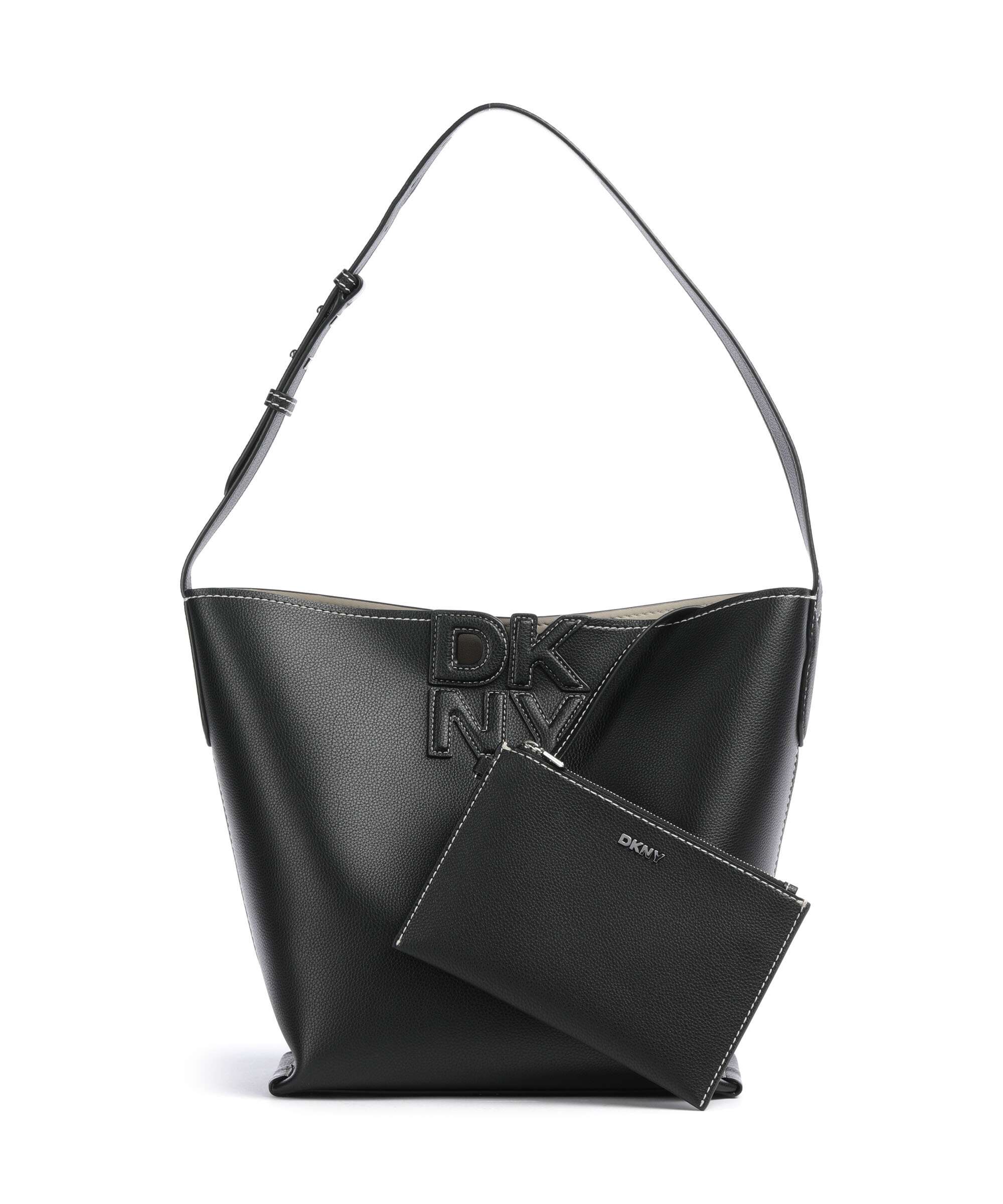 DKNY Nicole Torebka worek black/light taupe - Image 4