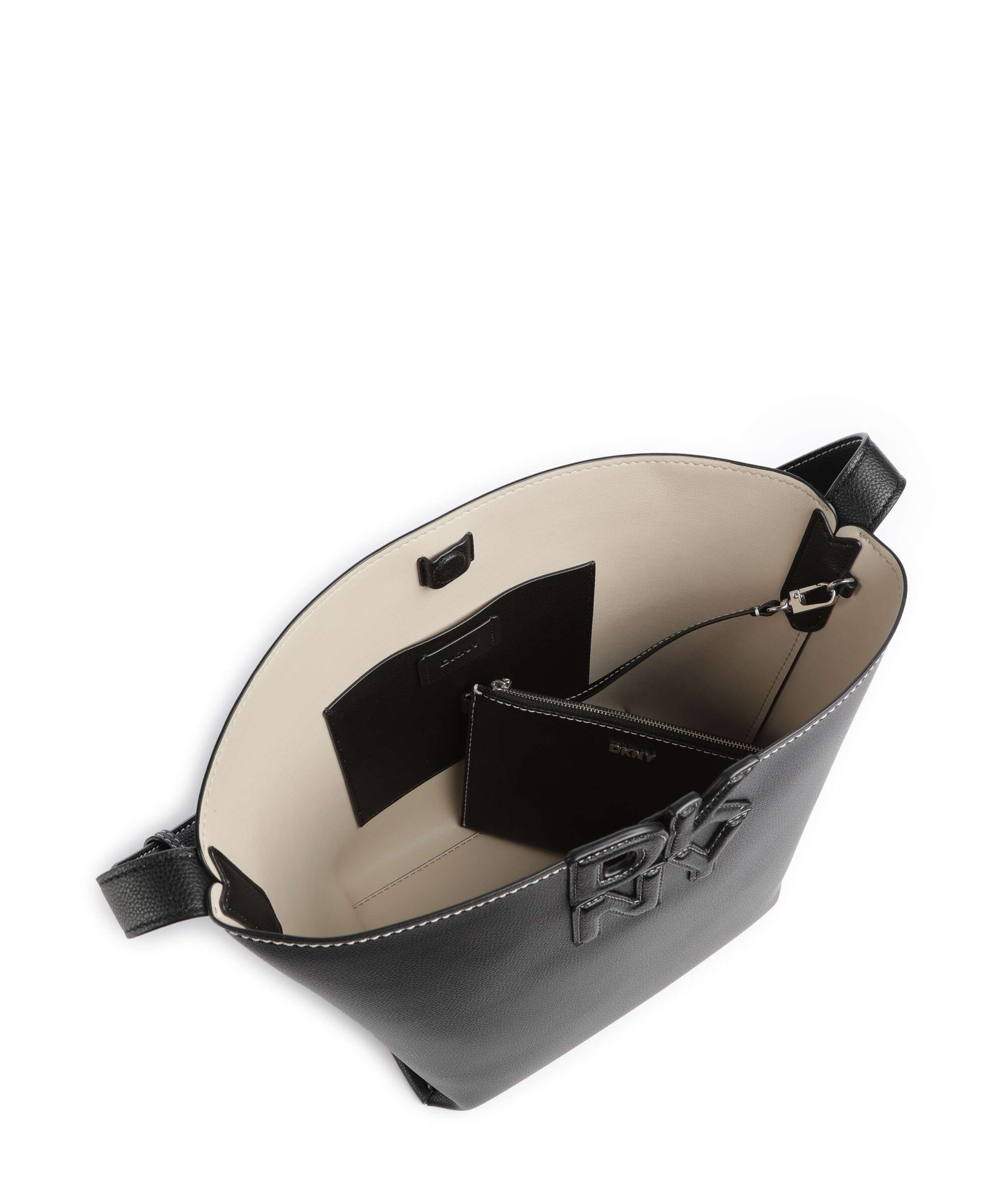 DKNY Nicole Torebka worek black/light taupe - Image 7