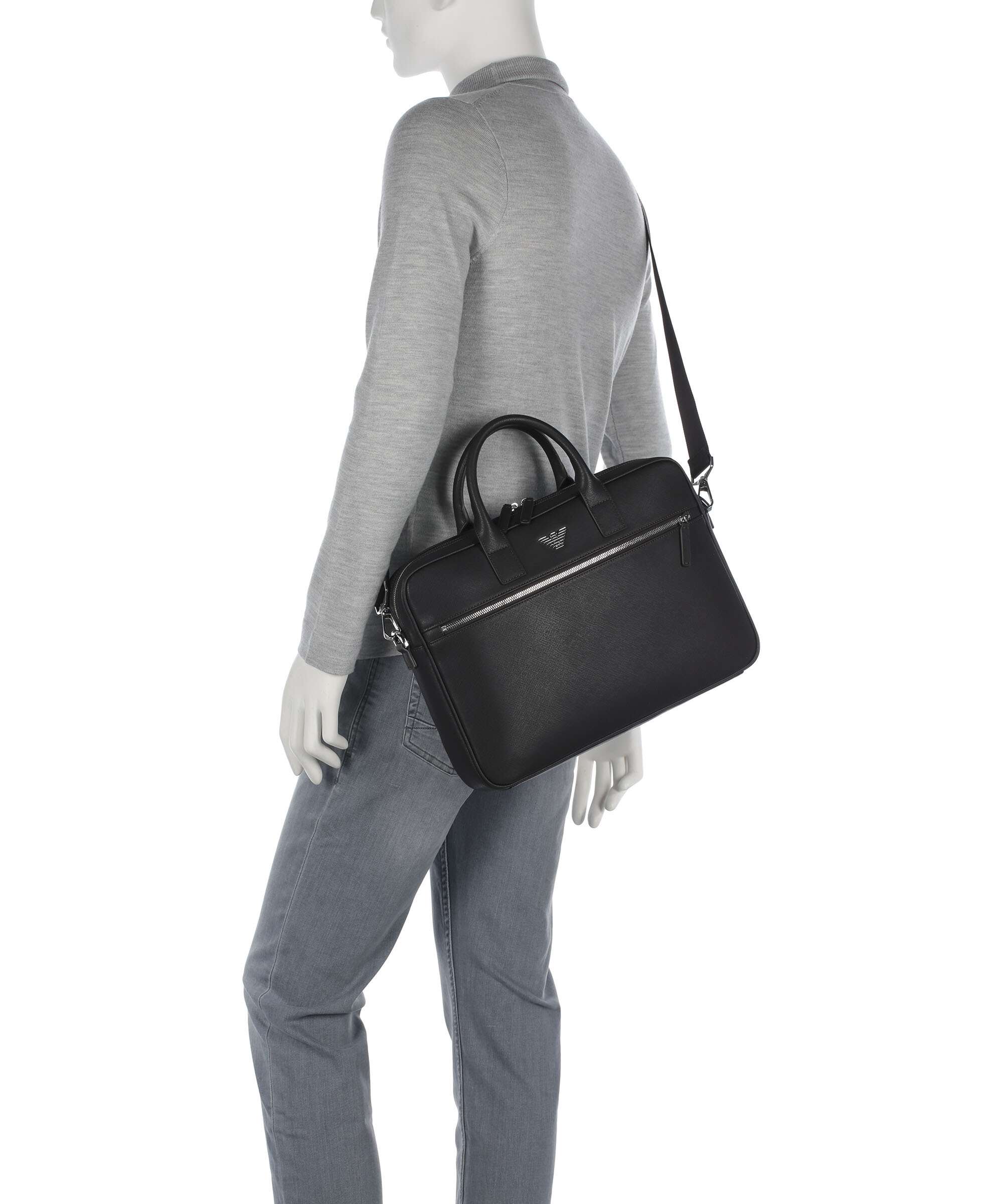 Emporio Armani Business Regenerated Aktówka ebony - Image 3