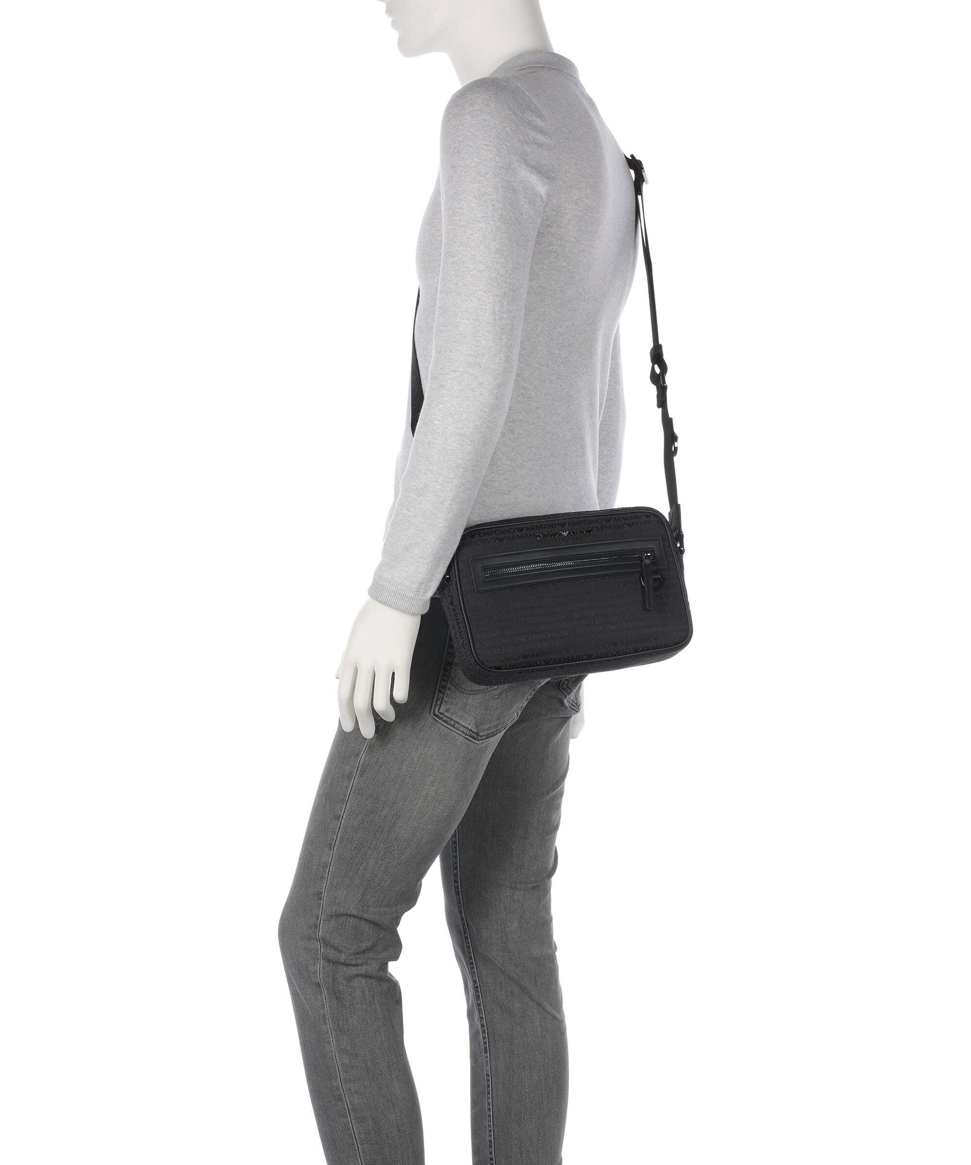 Emporio Armani Logo Jacquard Torba przez ramię bristol black - Image 3