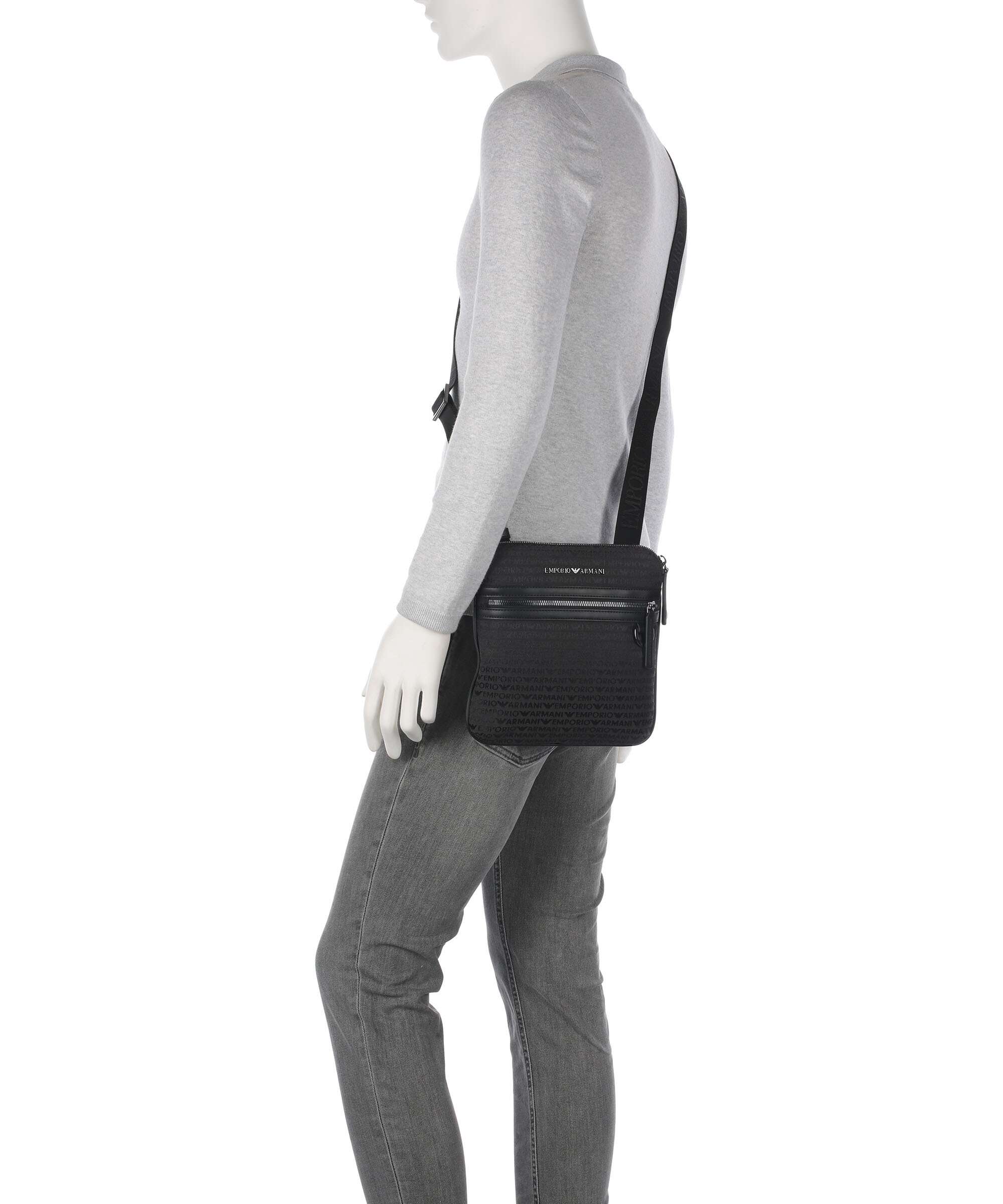 Emporio Armani Logo Jacquard Torba przez ramię bristol black - Image 3