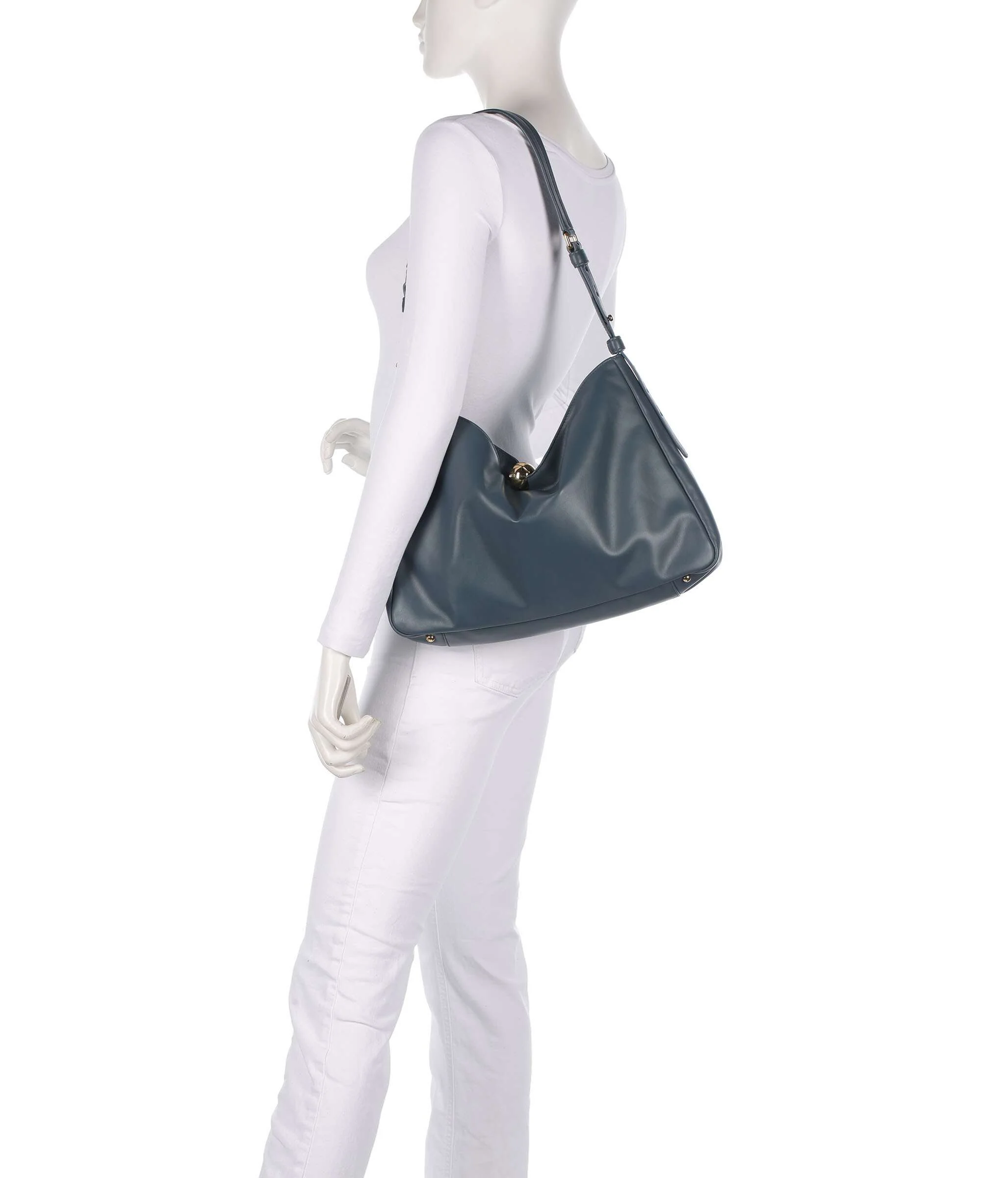 Furla Sfera Soft L Torebka worek grigio blu - Image 3