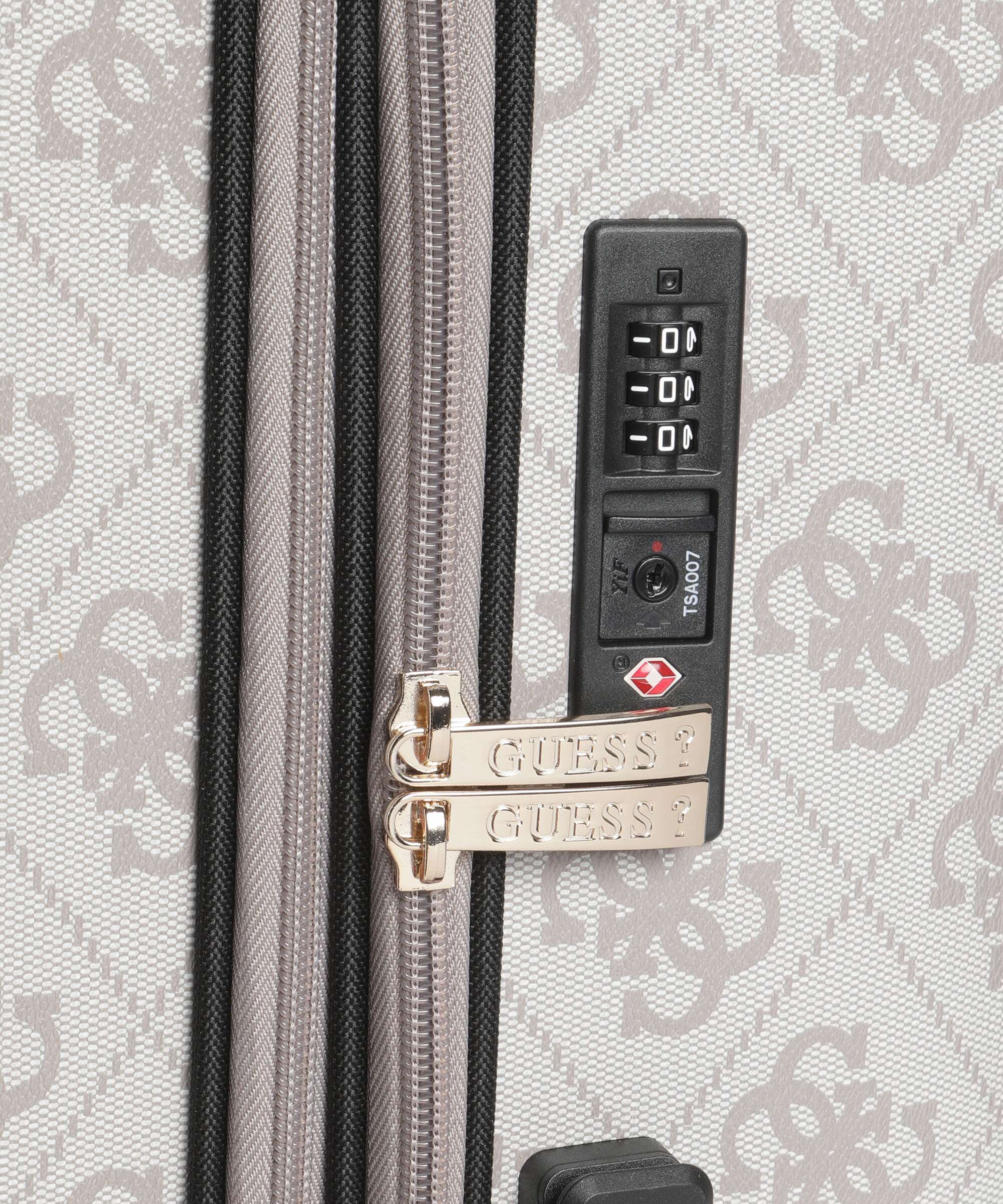 Guess Berta 4G Logo Walizka na 4 kołach dark taupe logo - Image 3