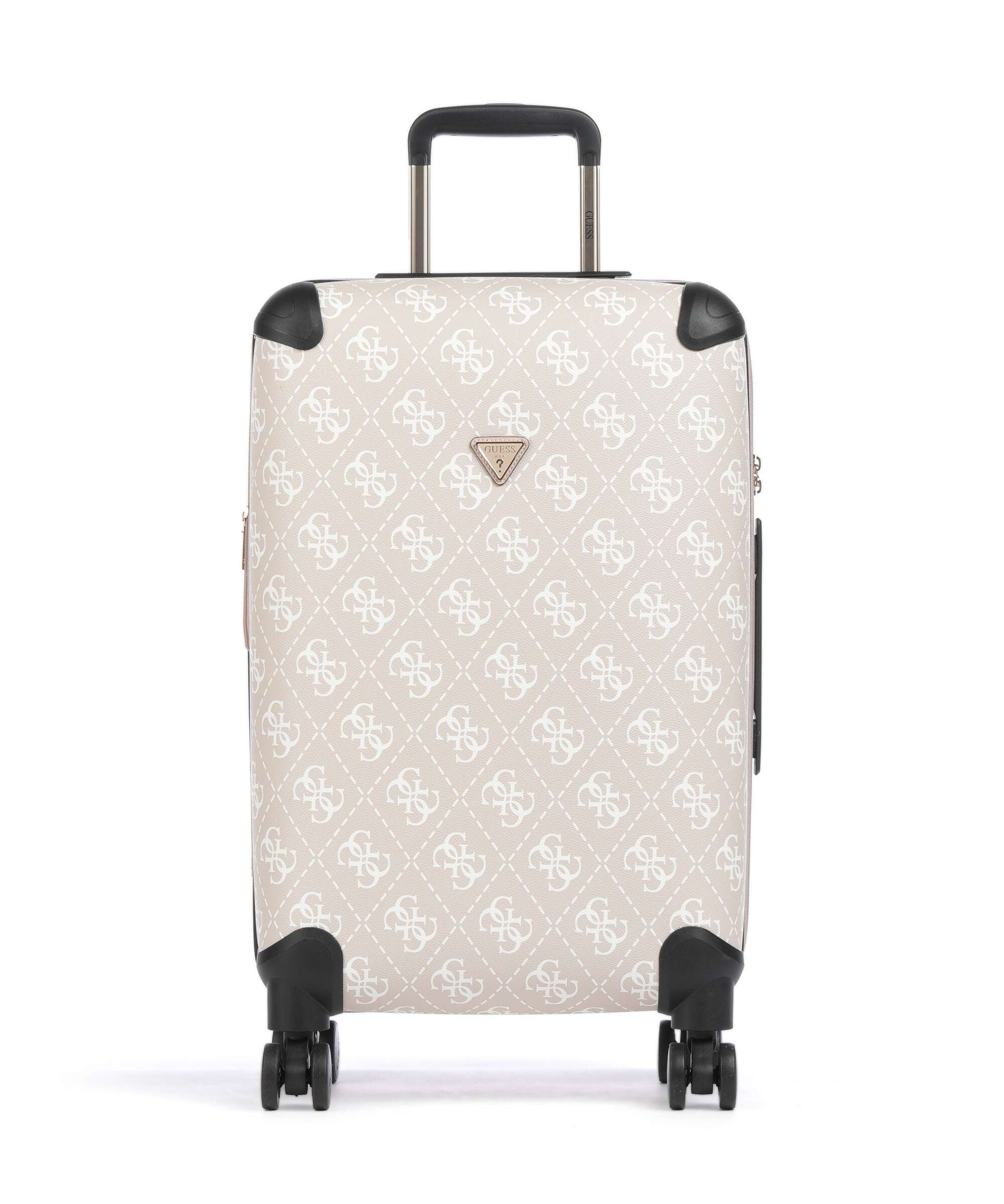 Guess Berta Maxi 4G Walizka na 4 kołach sand logo