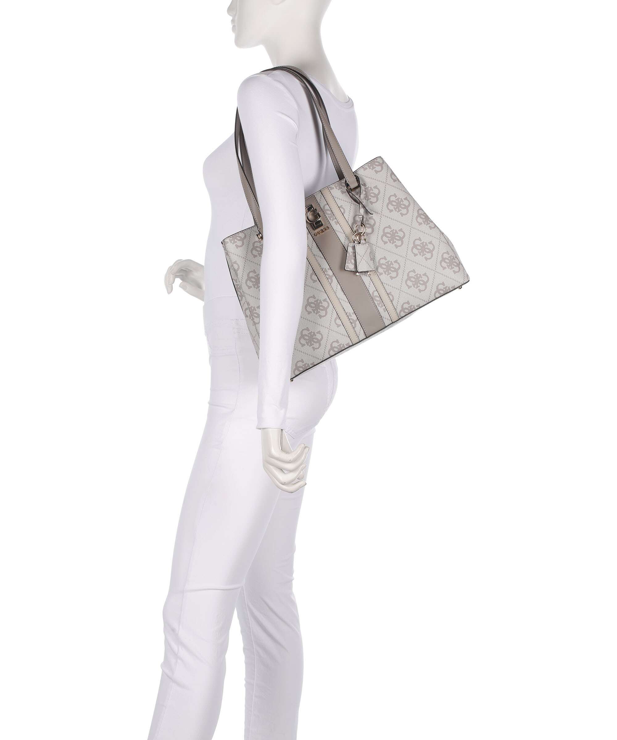 Guess Erenia Torba na zakupy dark taupe logo - Image 3