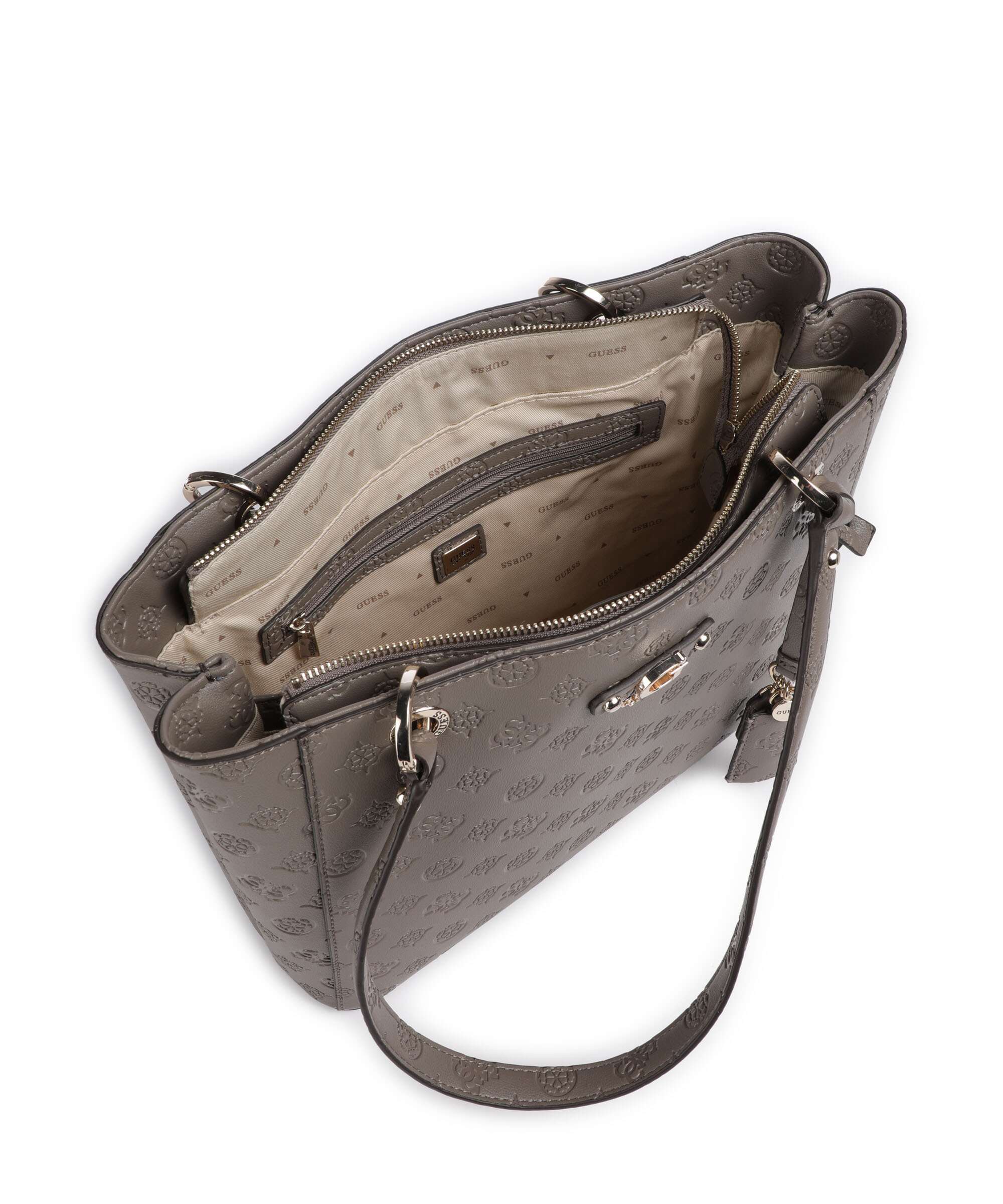 Guess Gerty Peony Torba na zakupy dark taupe - Image 6