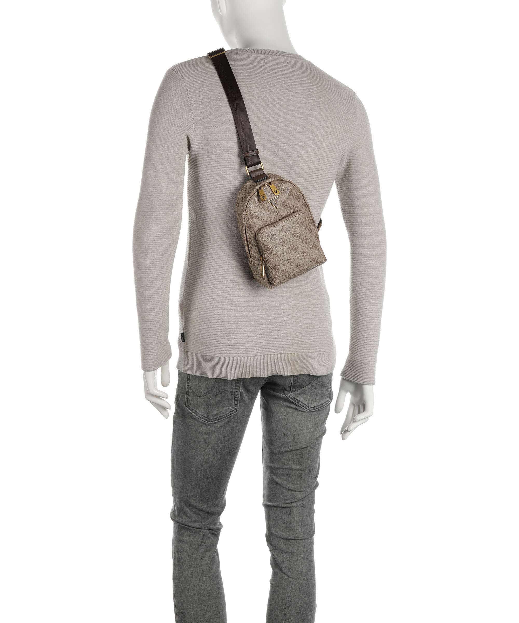 Guess Milano Eco Plecak na jedno ramię beige/brown - Image 3