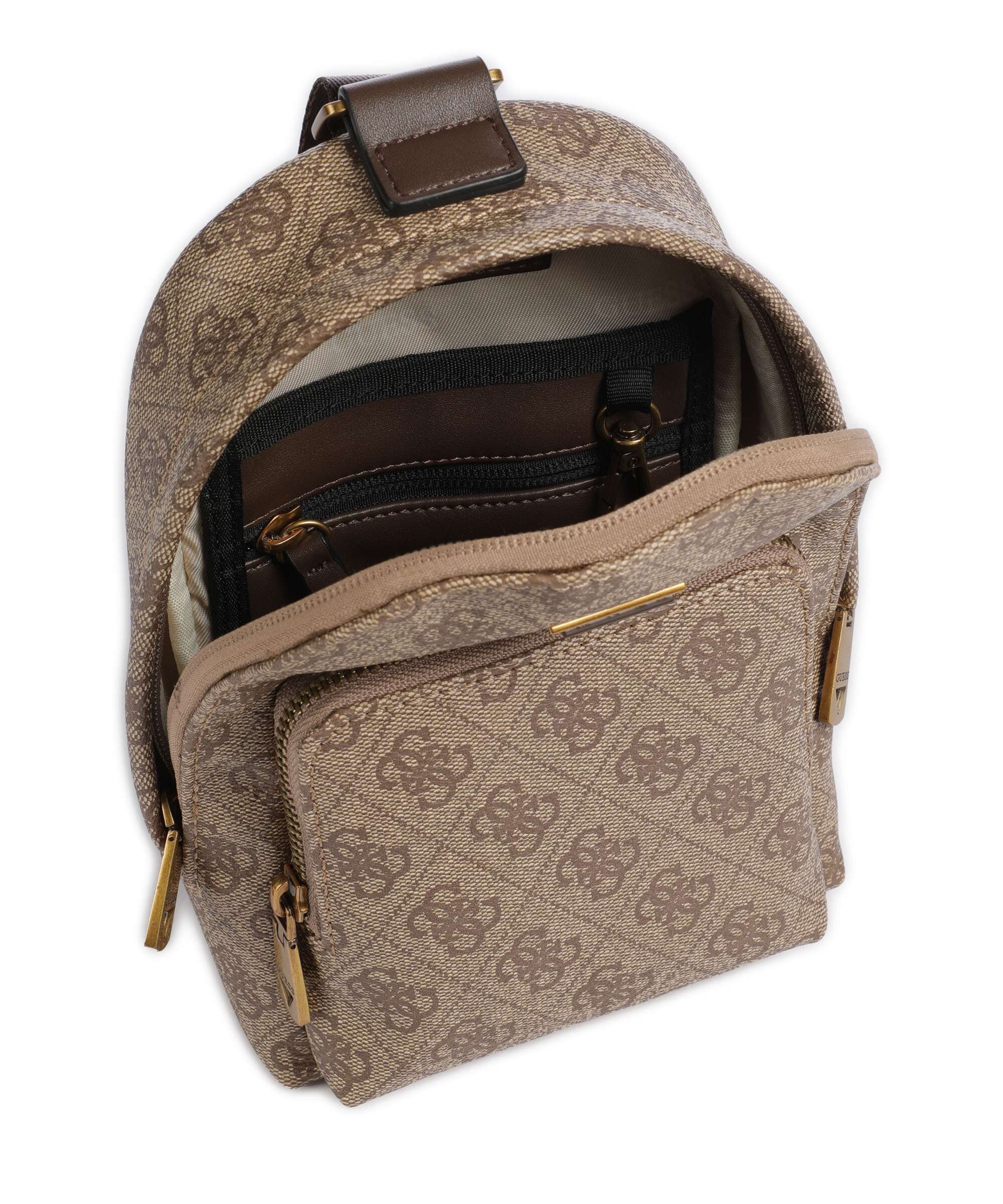 Guess Milano Eco Plecak na jedno ramię beige/brown - Image 5