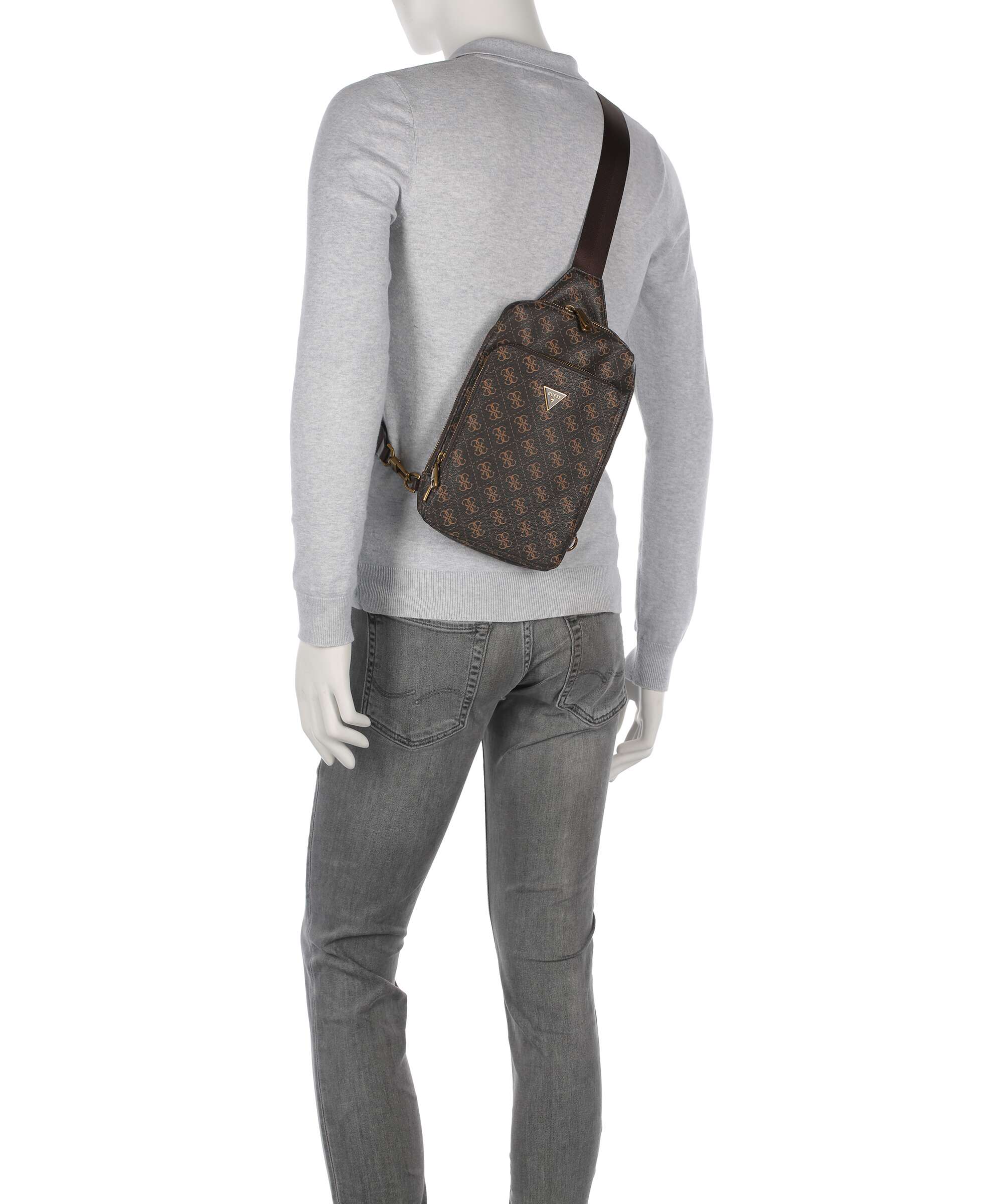 Guess Milano Plecak na jedno ramię brown/ochre/burgundy - Image 3