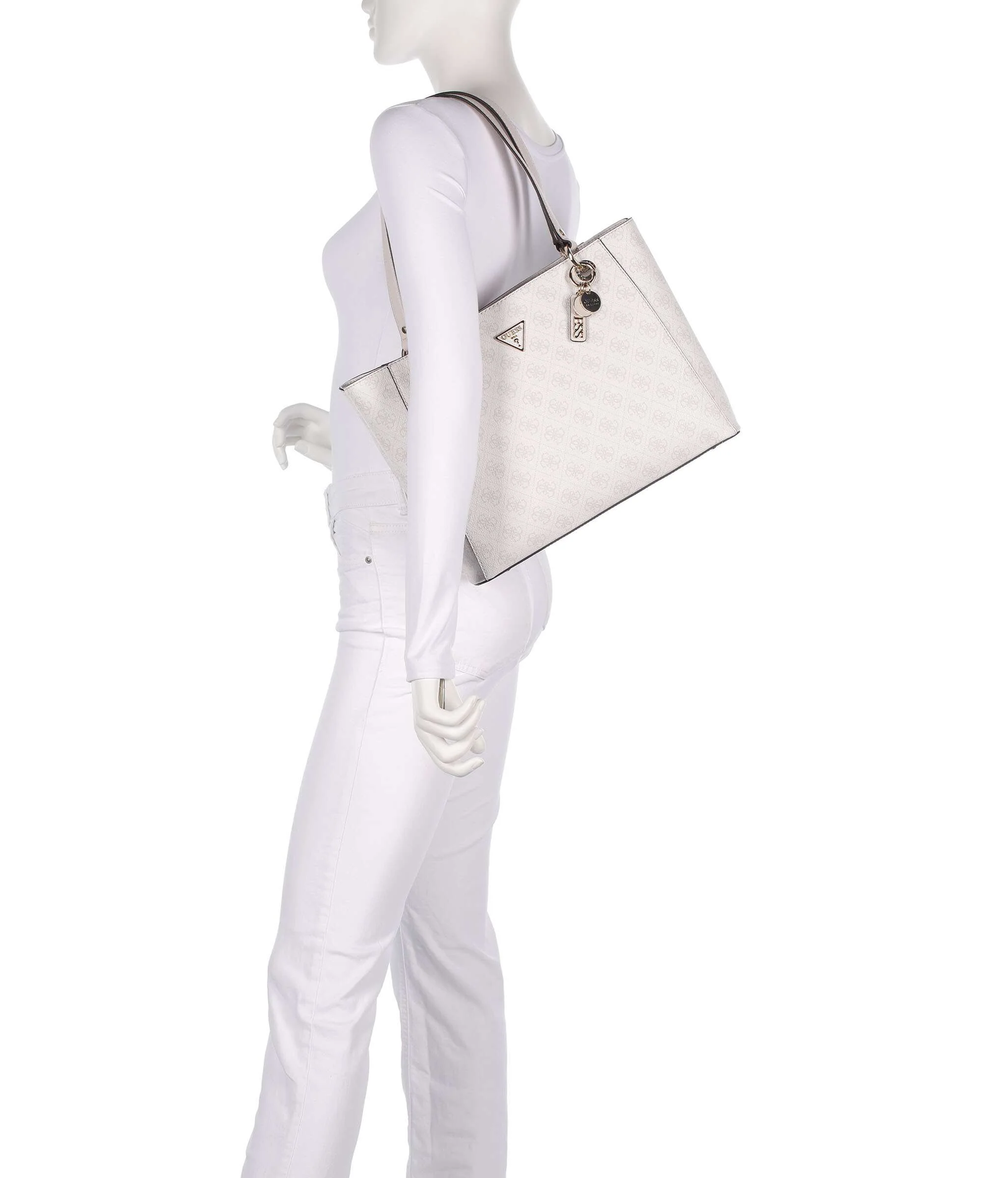 Guess Noelle Torba na zakupy white logo - Image 3