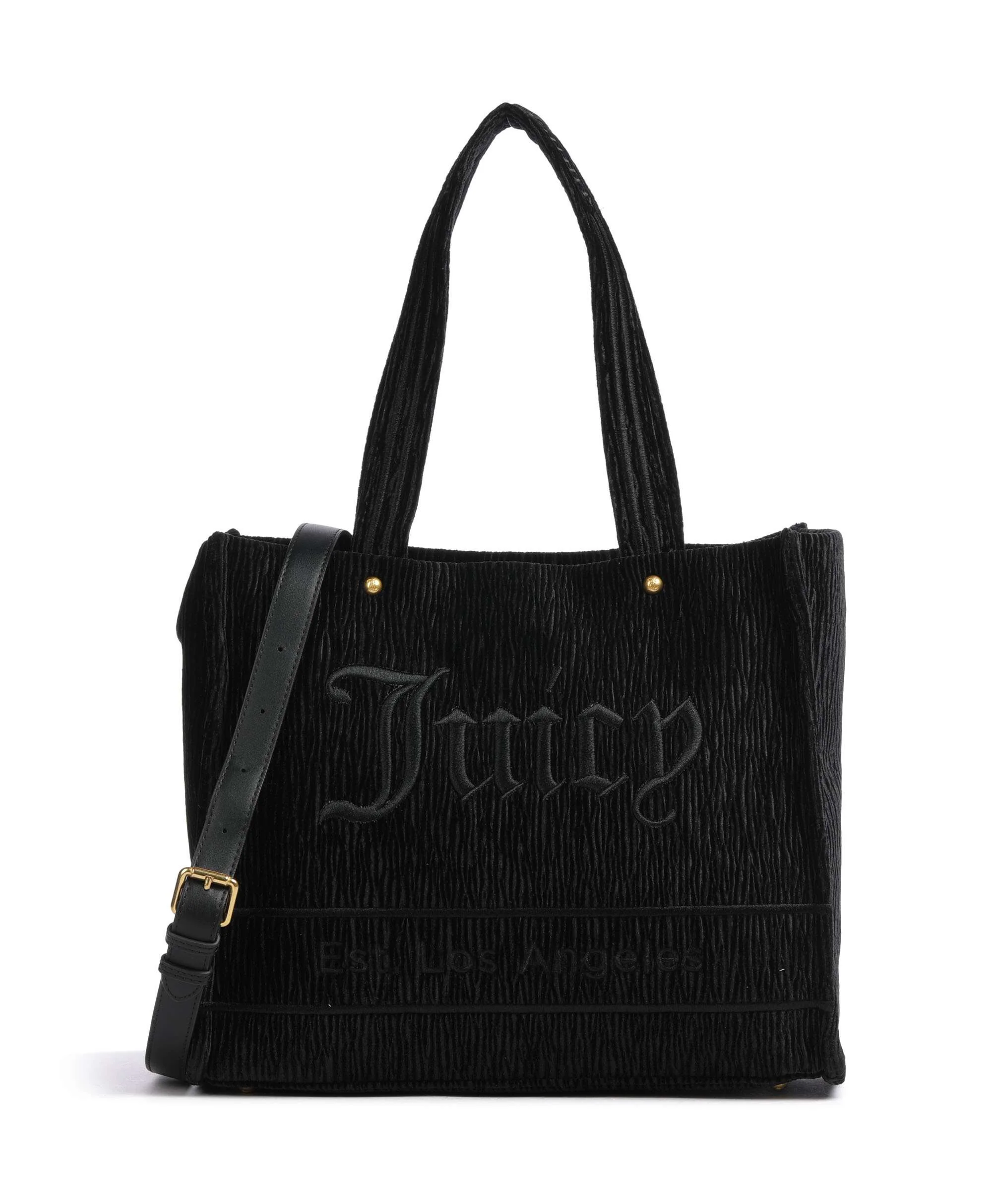 Juicy Couture Iris Crinkled Velvet L Torba na zakupy black