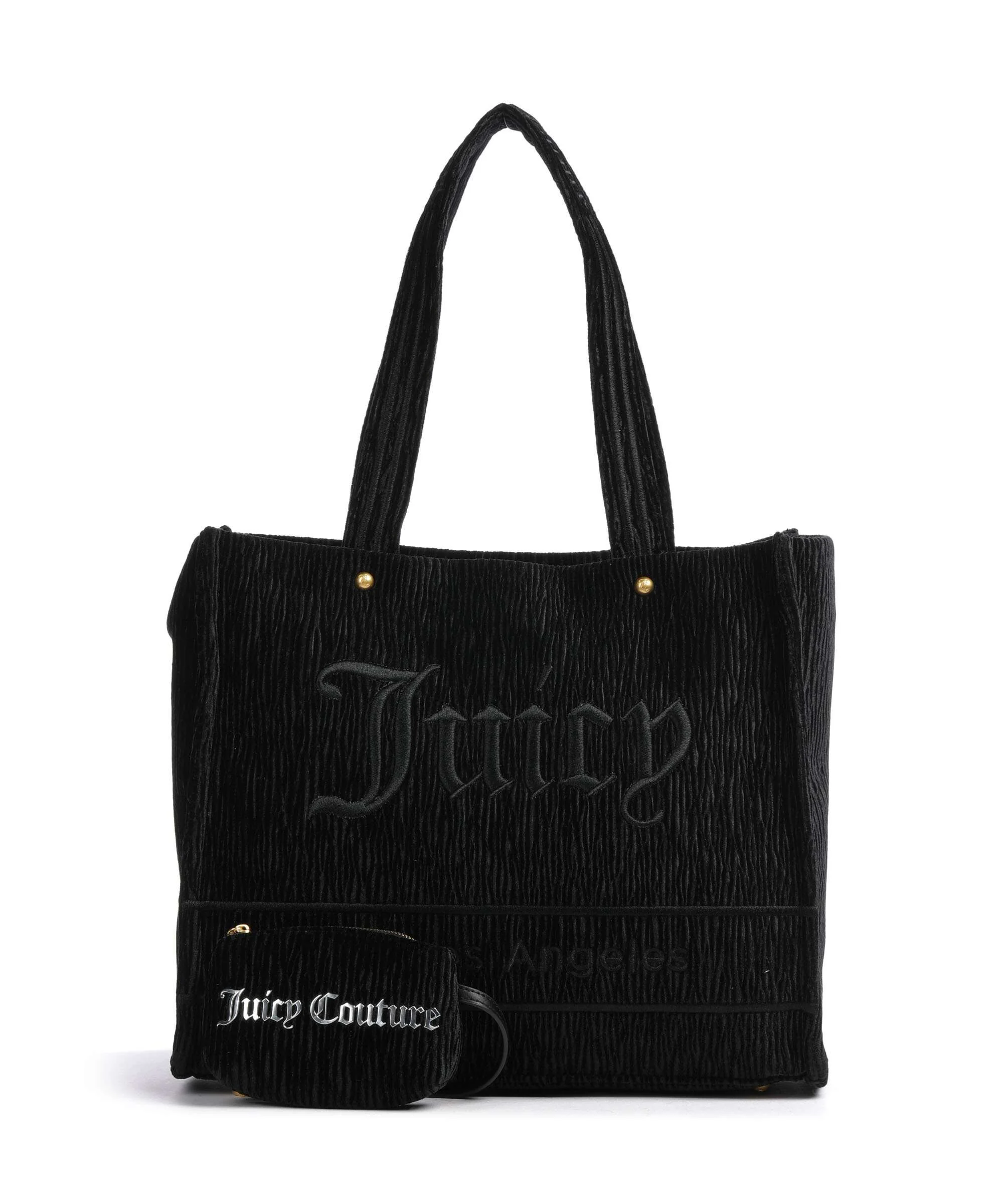 Juicy Couture Iris Crinkled Velvet L Torba na zakupy black - Image 4