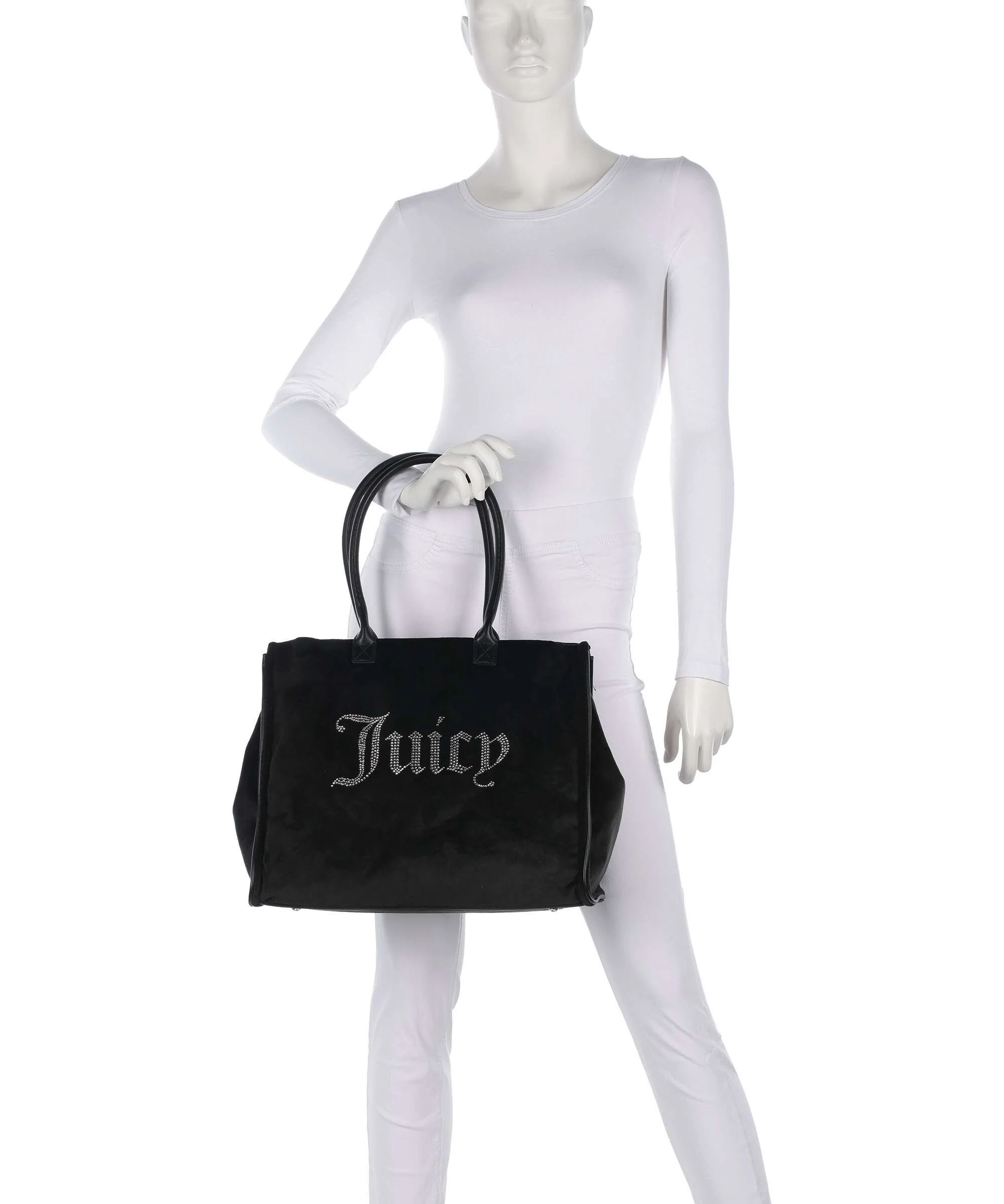 Juicy Couture Iris Velvet Rhinestones L Torba na zakupy black - Image 3