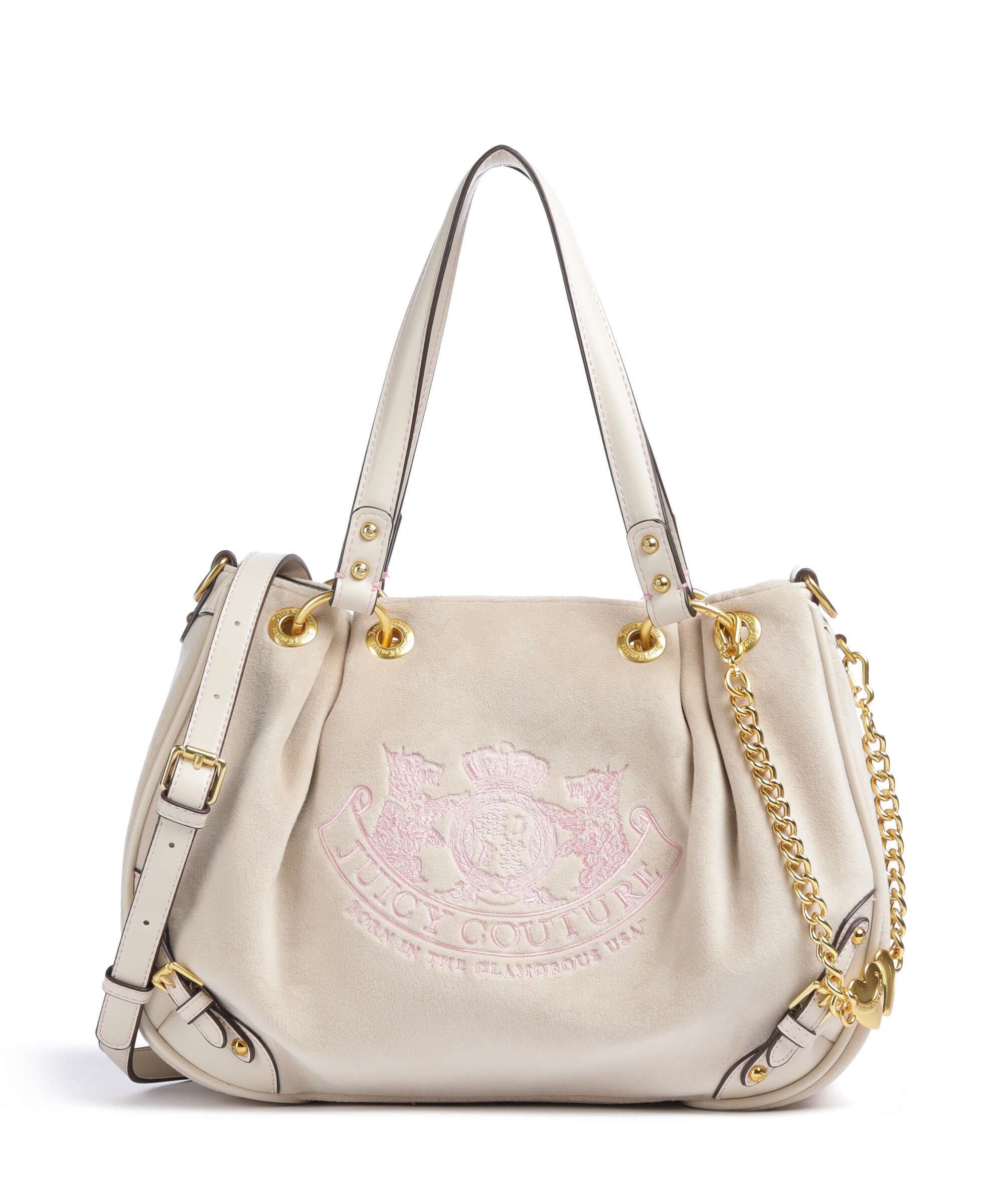 Juicy Couture Twig Narrative Velvet M Torebka worek marshmallow