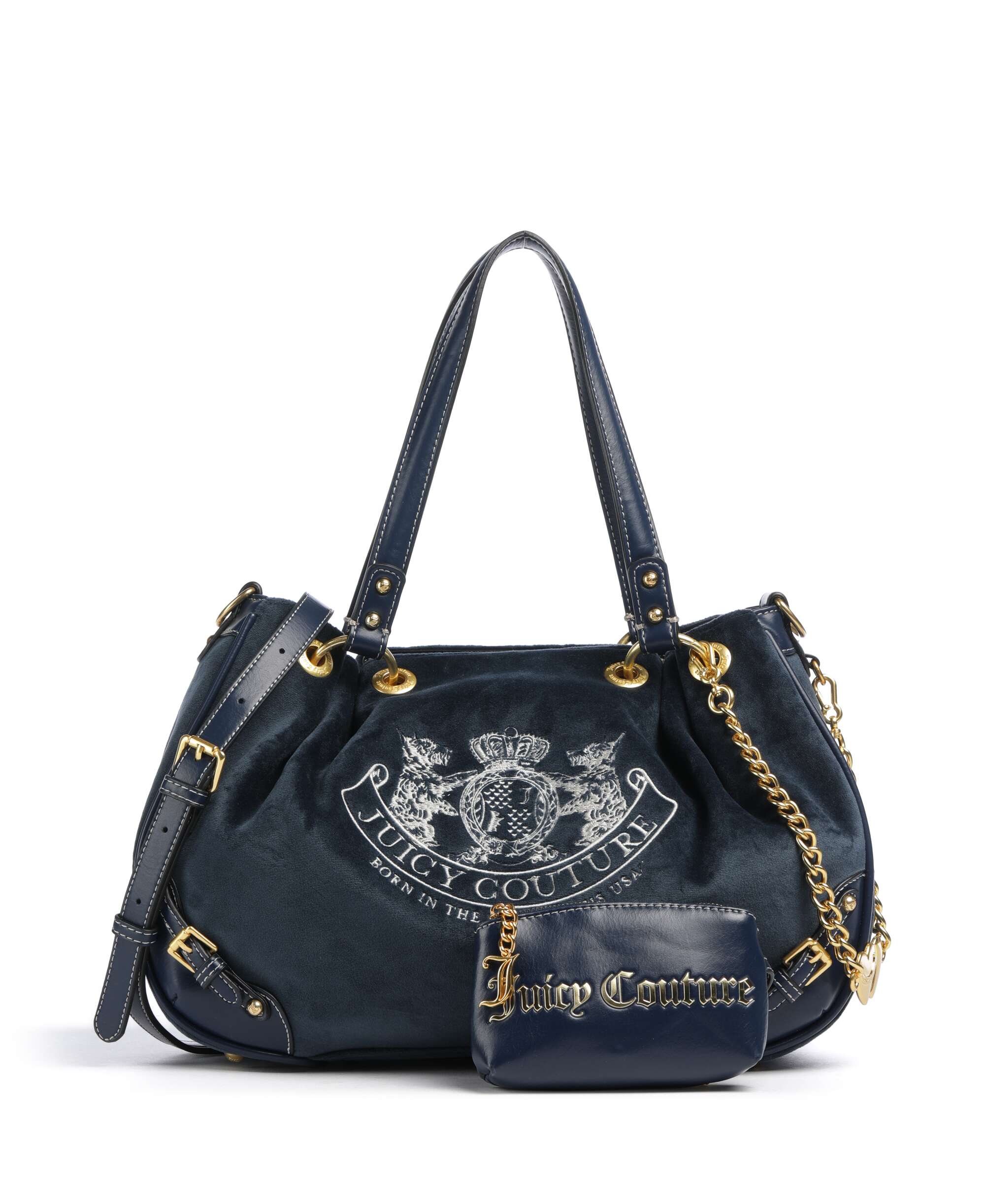 Juicy Couture Twig Narrative Velvet M Torebka worek blue depths - Image 4