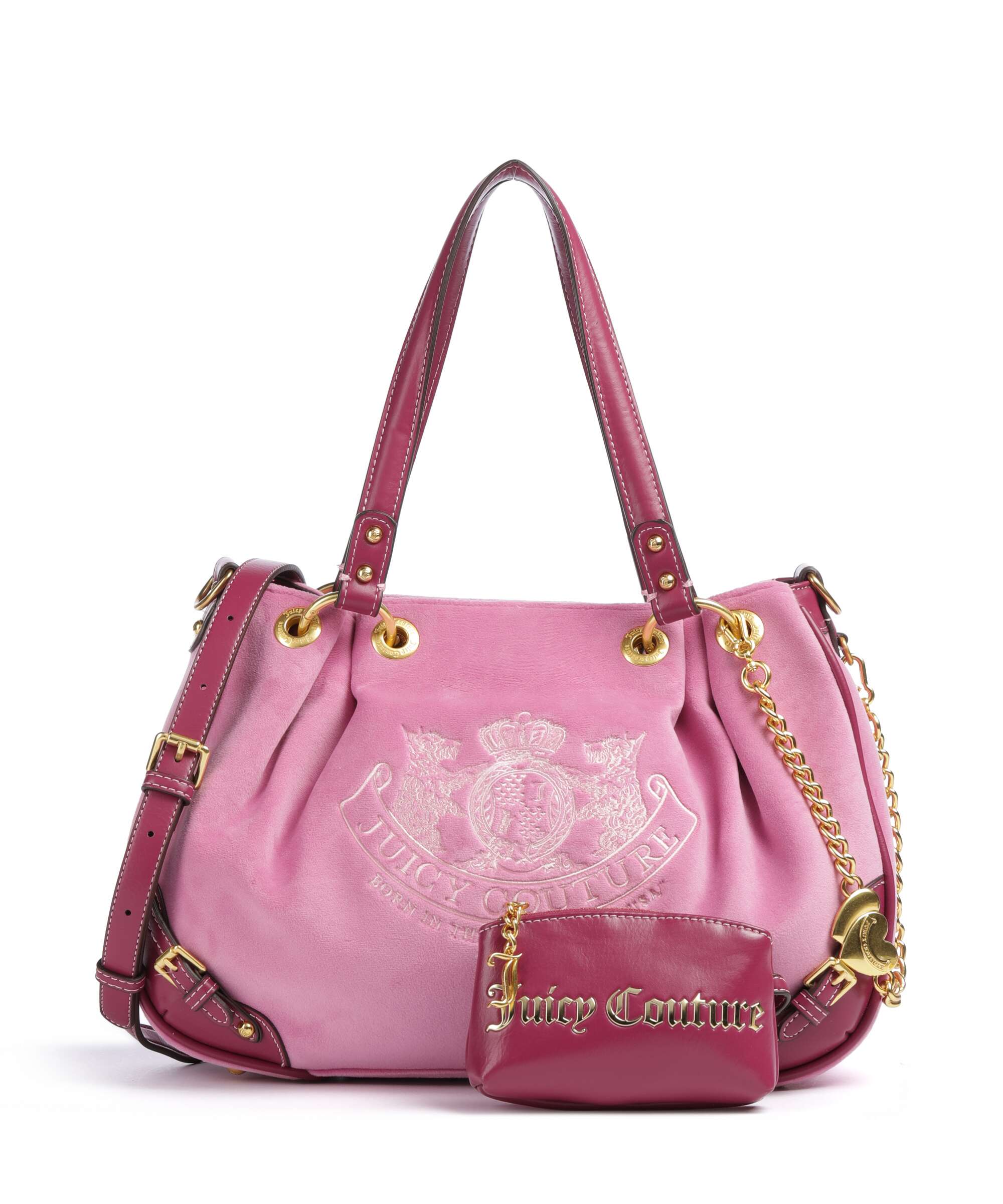 Juicy Couture Twig Narrative Velvet M Torebka worek super pink - Image 4