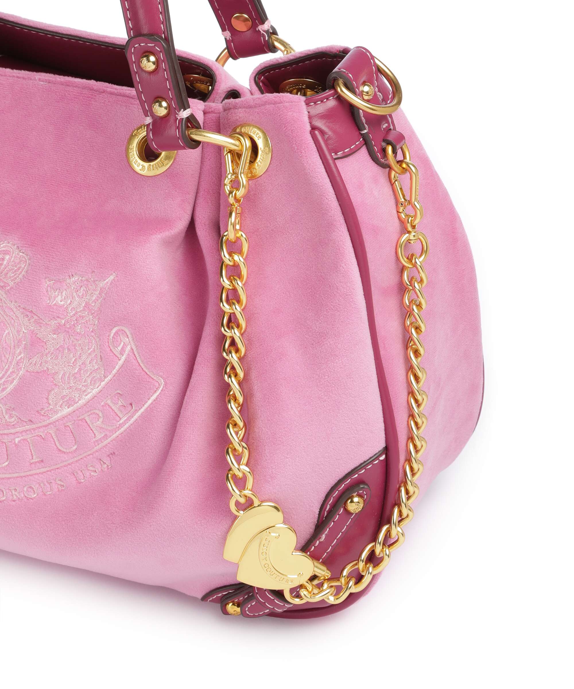Juicy Couture Twig Narrative Velvet M Torebka worek super pink - Image 6
