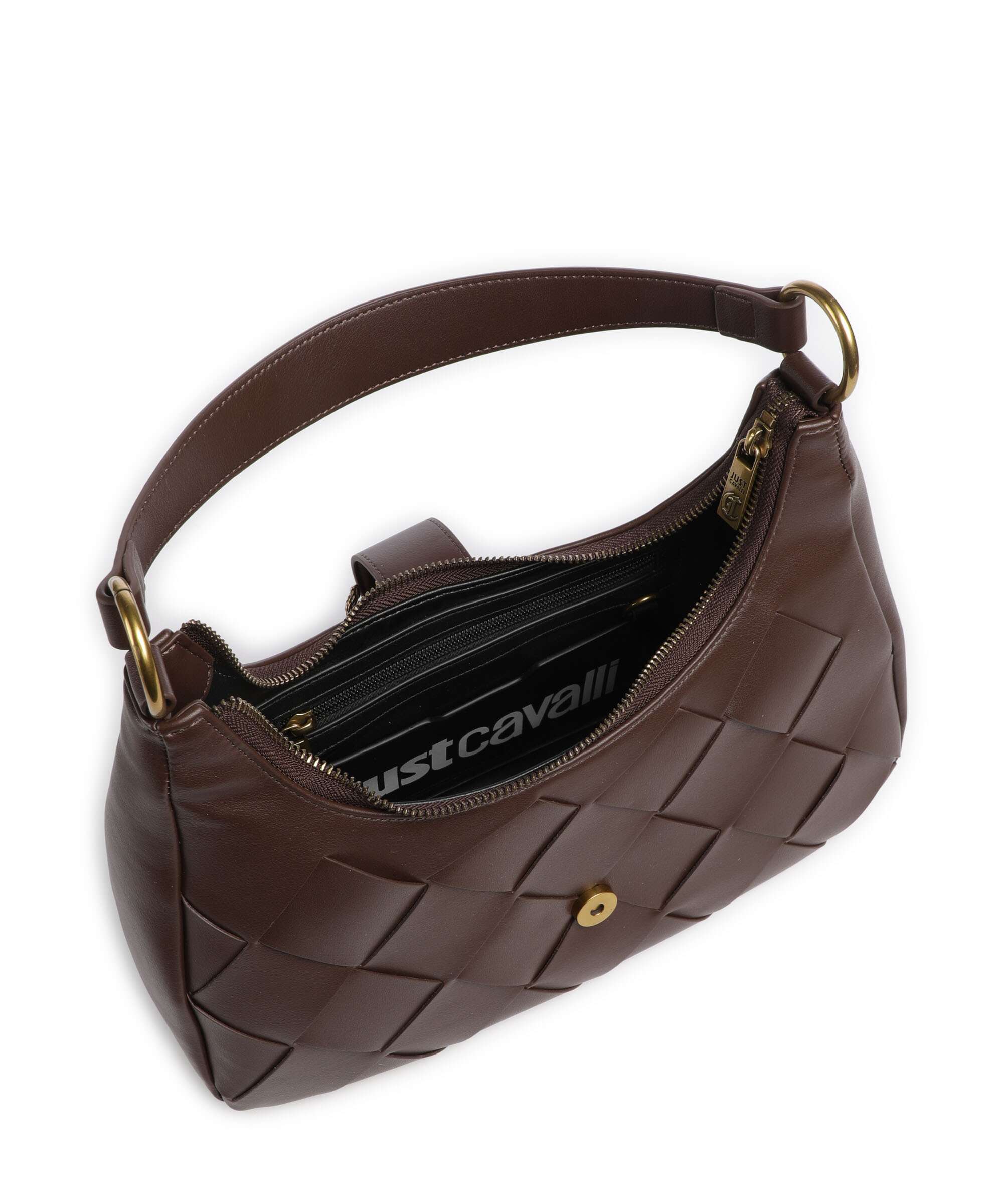 Just Cavalli Iconic Snakes Braided Torba na ramię black coffee - Image 6