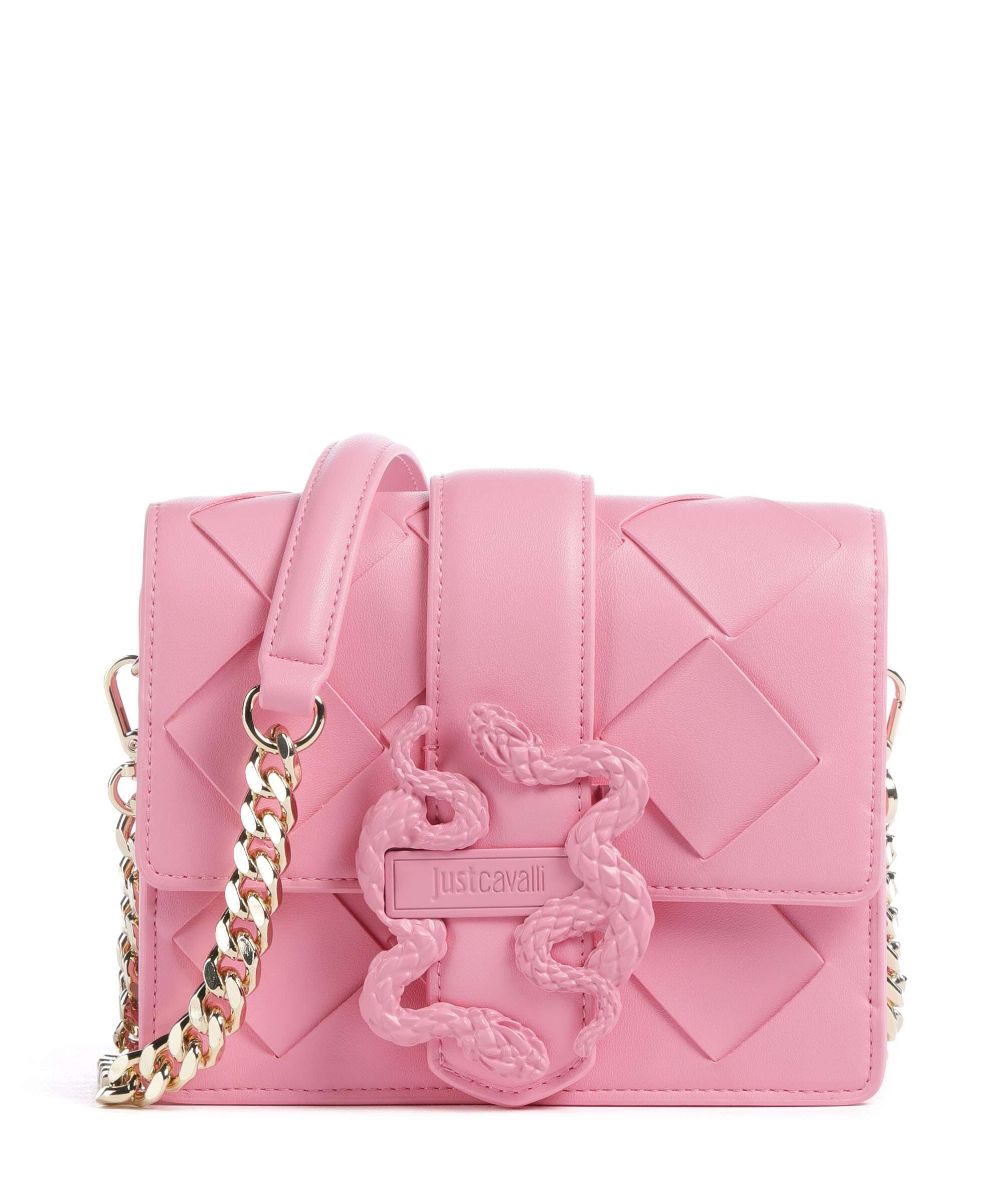Just Cavalli Iconic Snakes Braided Torba przez ramię begonia pink