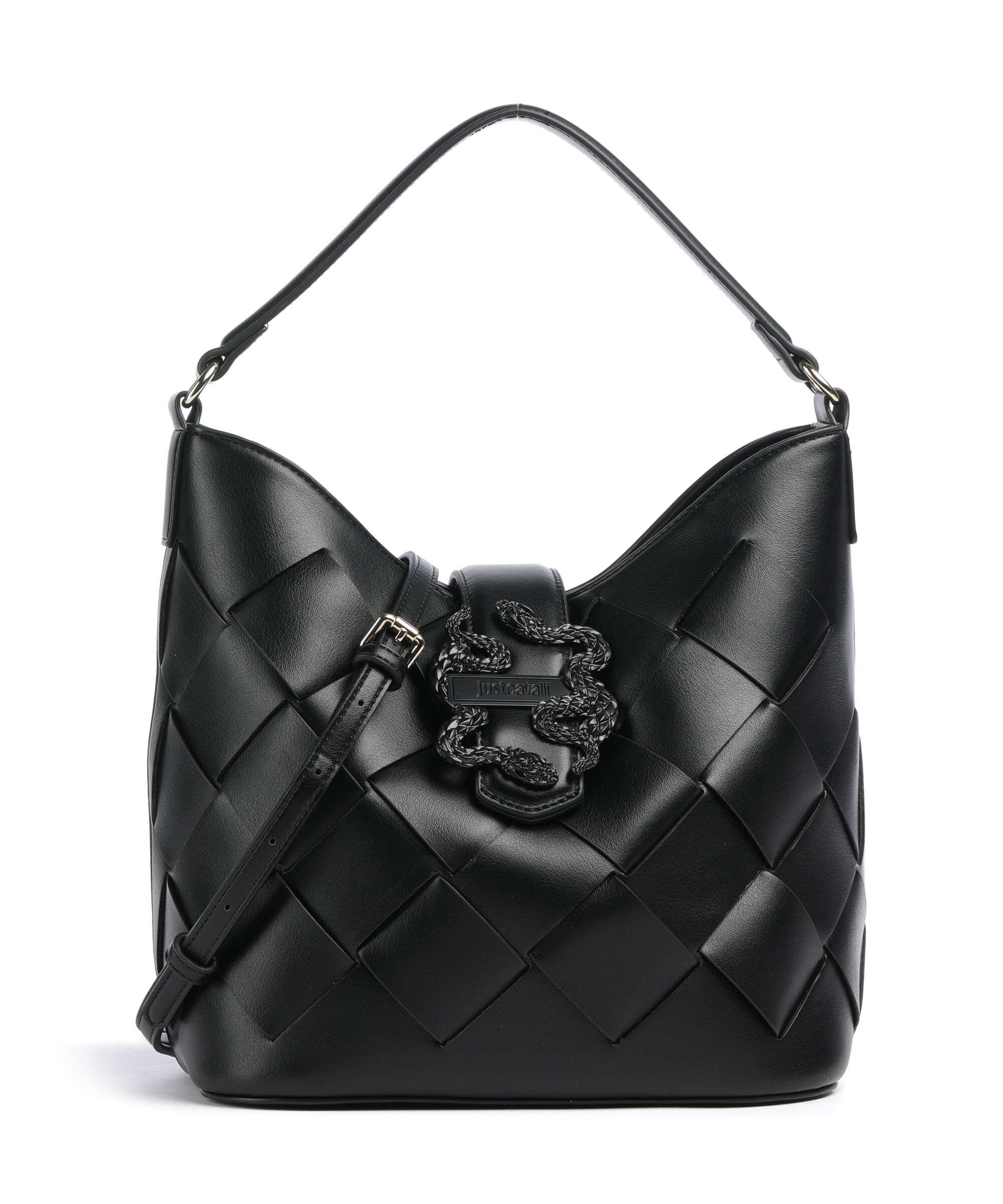 Just Cavalli Iconic Snakes Braided Torebka worek black