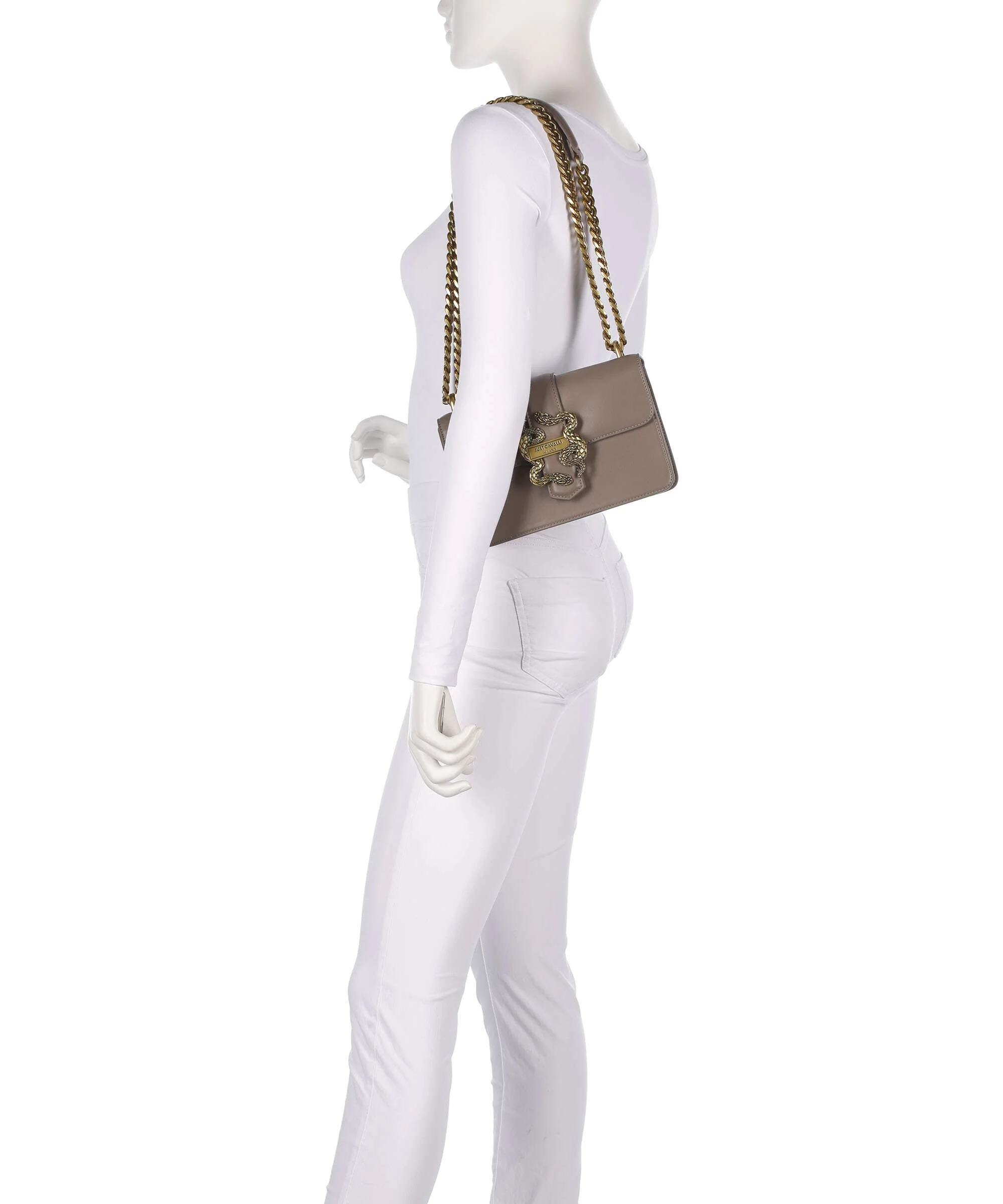 Just Cavalli Iconic Snakes Torba na ramię taupe - Image 3