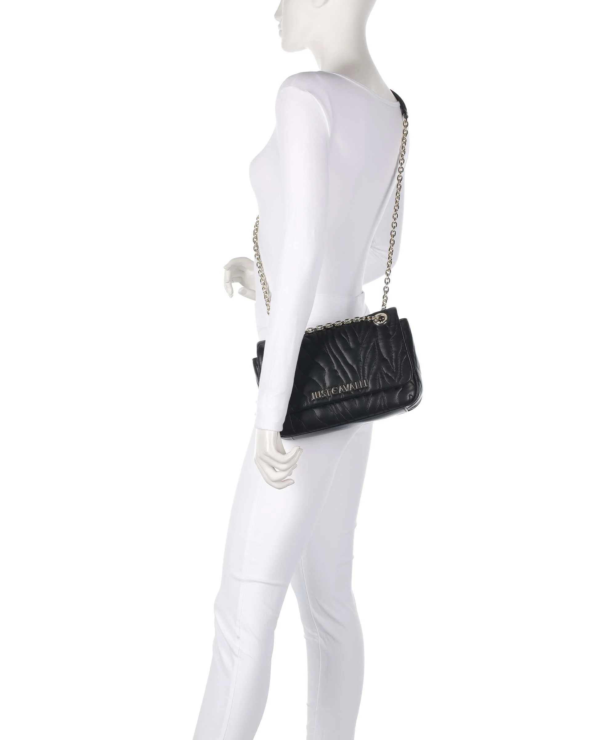 Just Cavalli Quilted Zebra Torba na ramię black - Image 4
