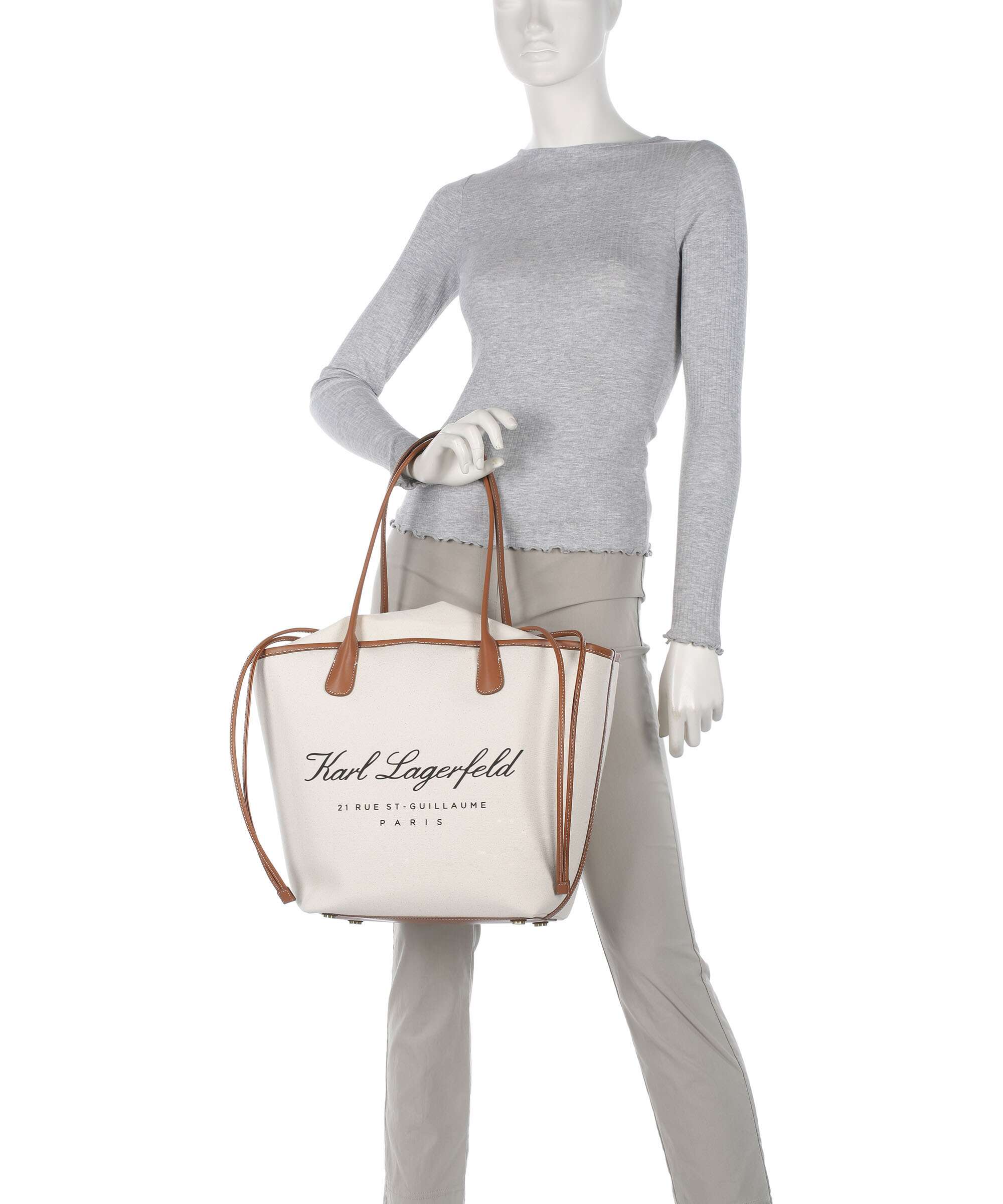 Karl Lagerfeld Hotel Karl Medium Torba na zakupy natural canvas/tan - Image 3