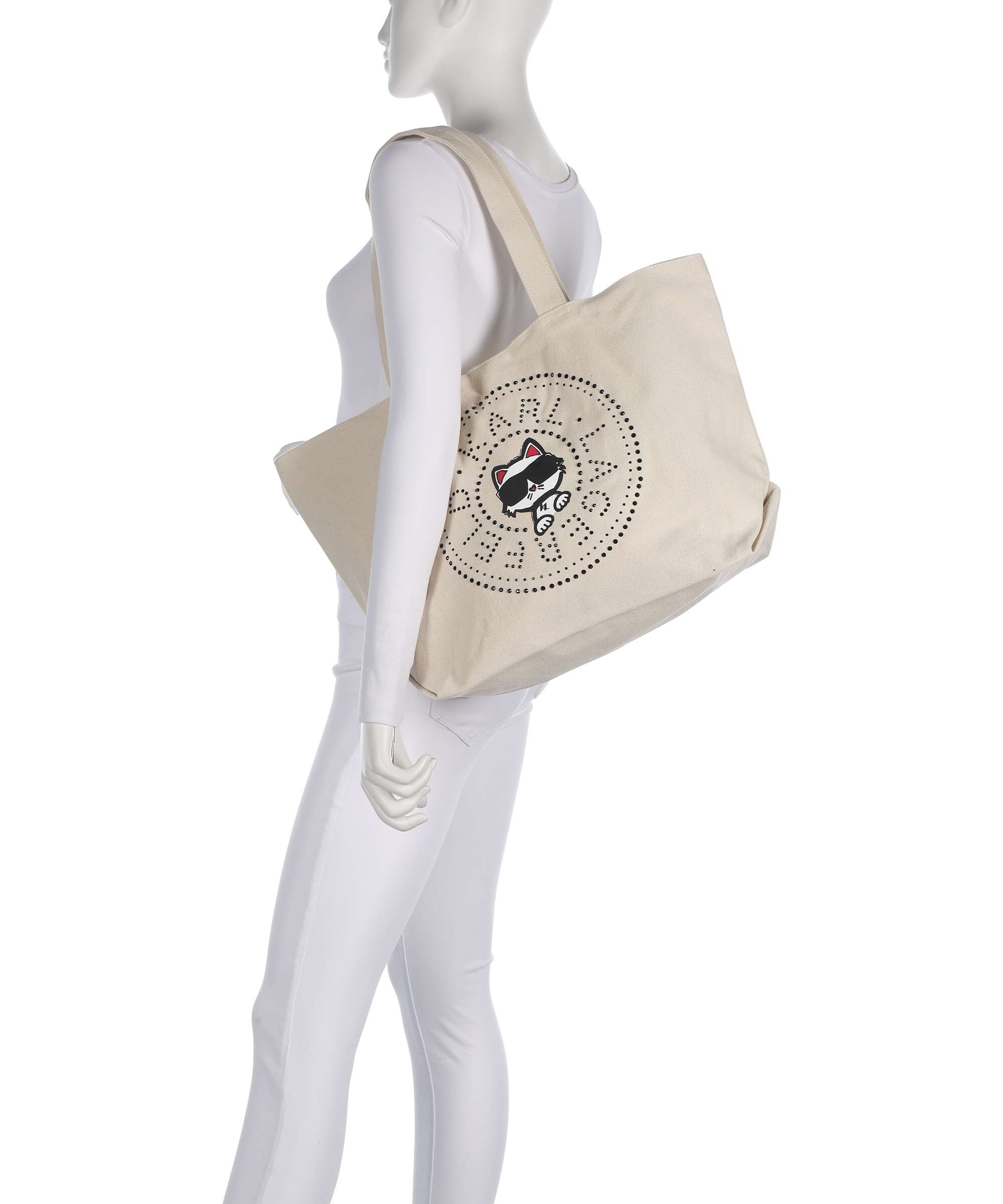 Karl Lagerfeld Ikon Circle Choupette Torba na zakupy off white - Image 3