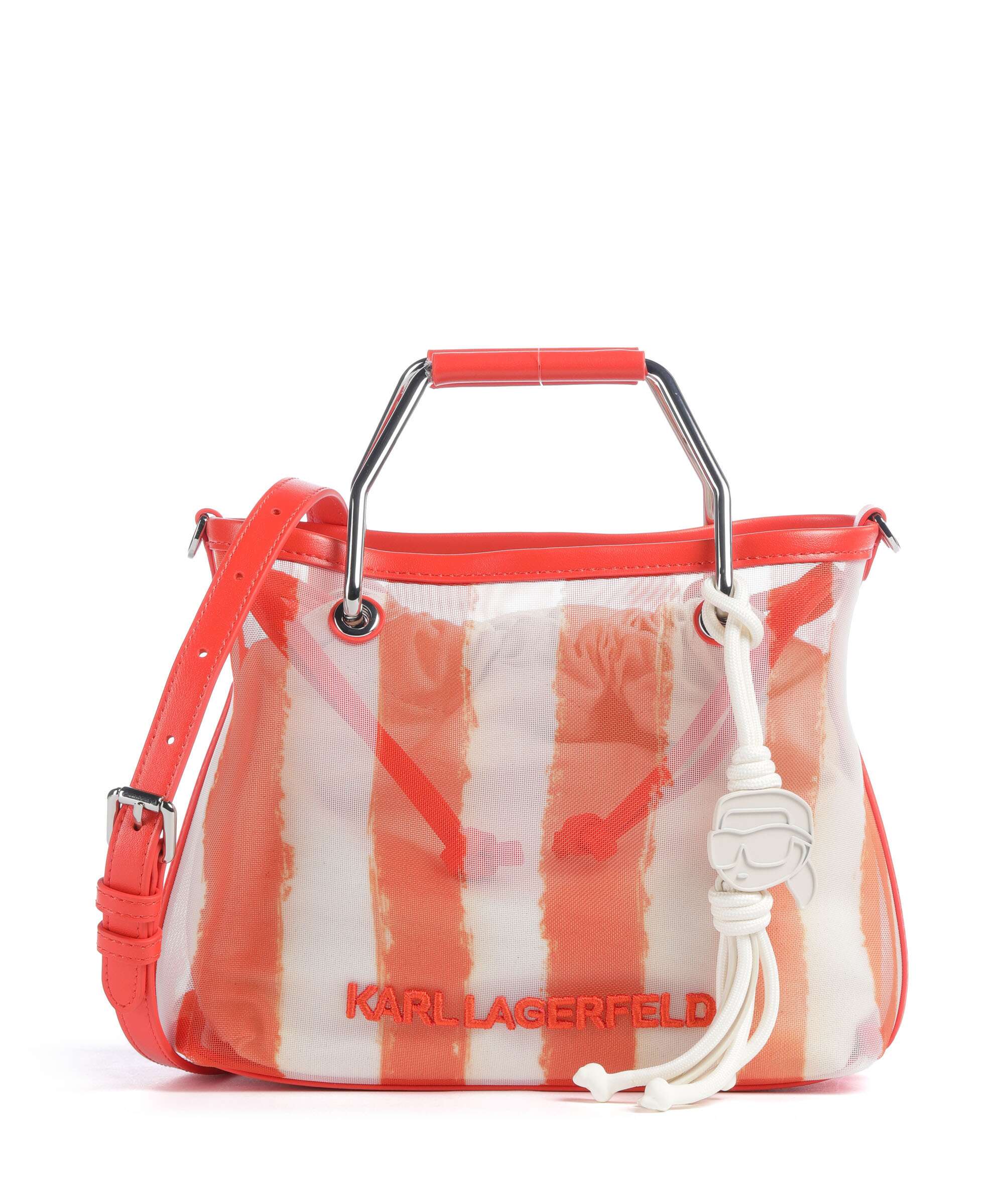 Karl Lagerfeld Ikon Small Torebka grapefruit stripes