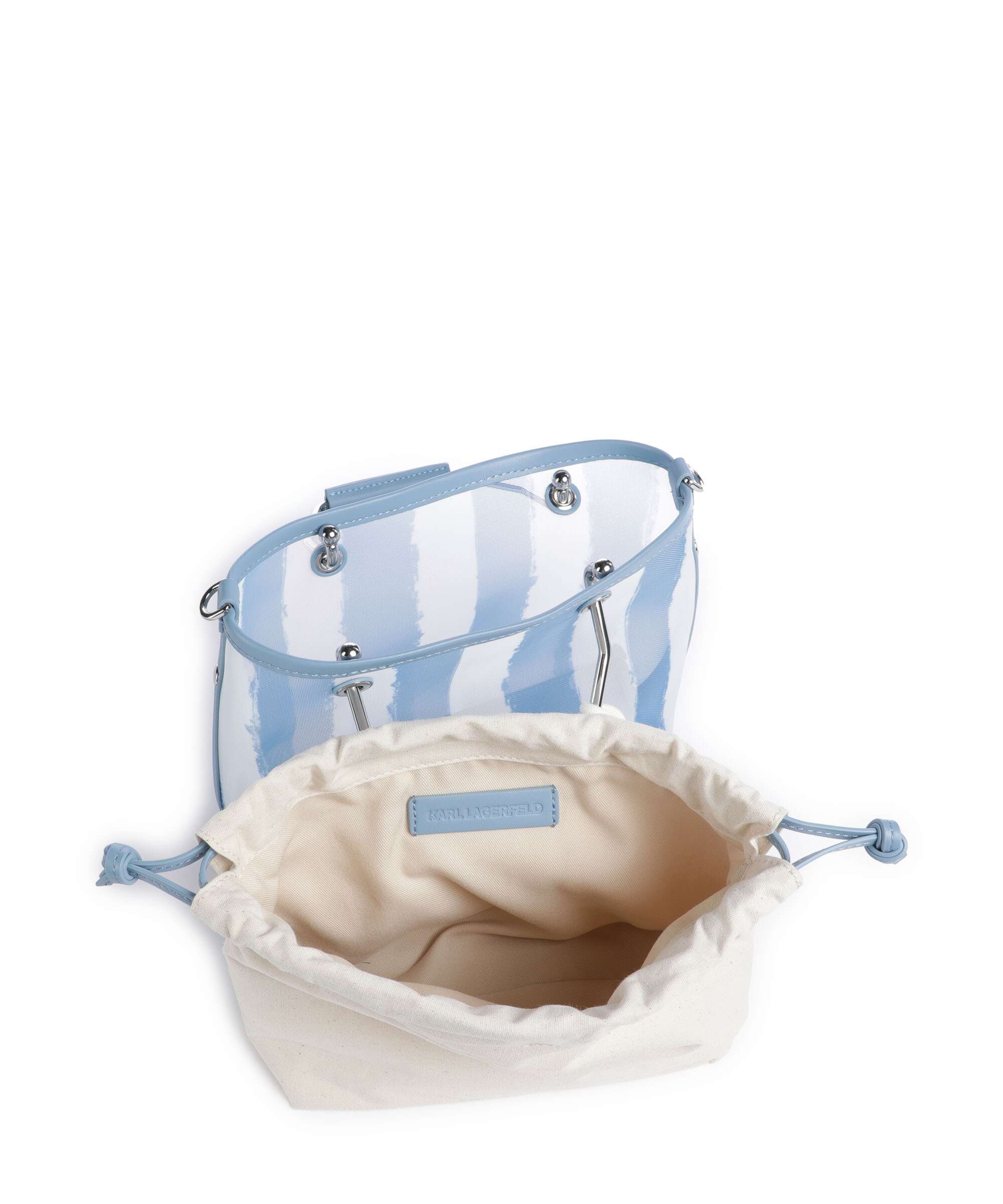 Karl Lagerfeld Ikon Small Torebka blue bloom stripes - Image 6