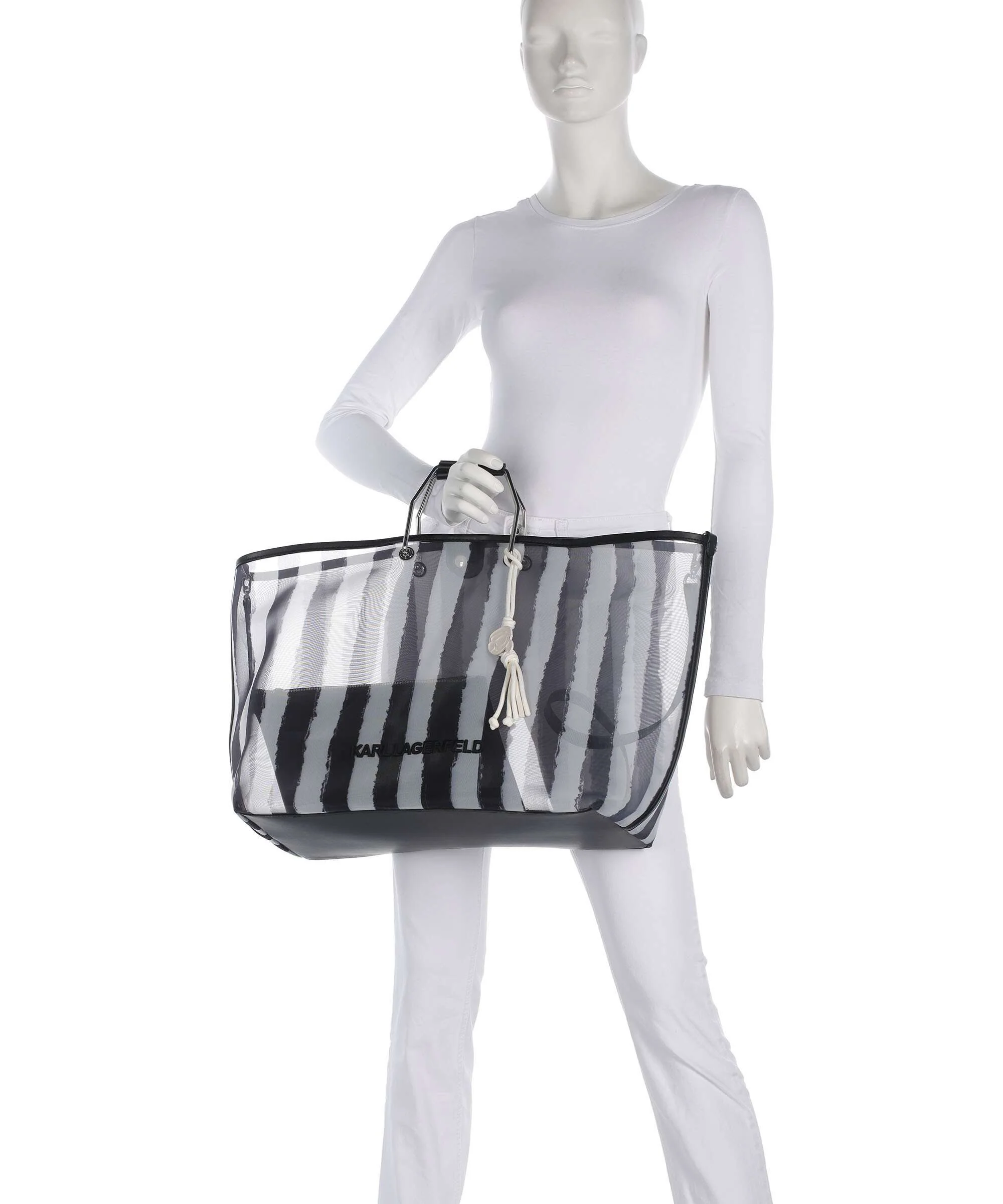 Karl Lagerfeld Ikon XXL Torebka black stripes - Image 3