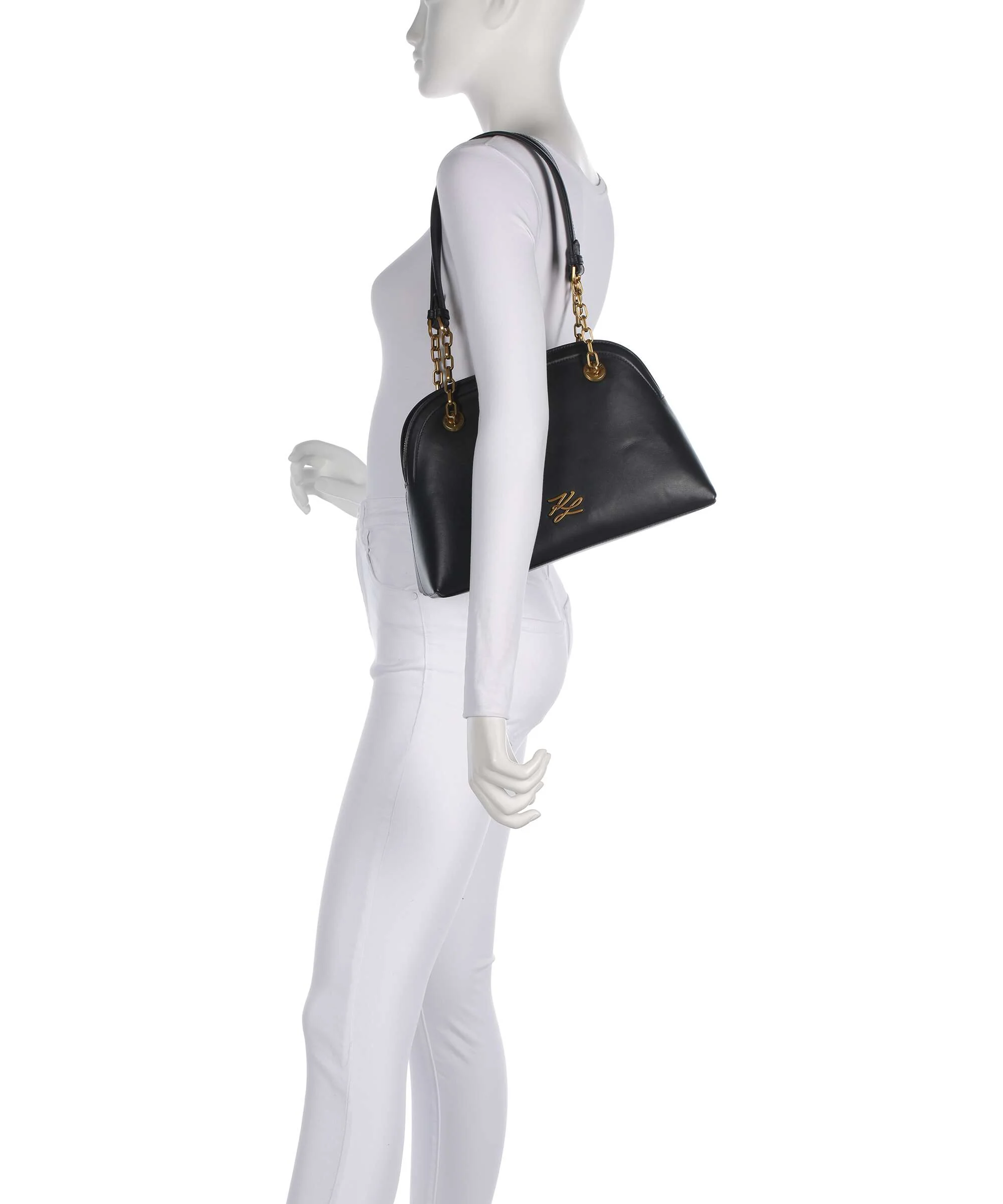 Karl Lagerfeld K/Autograph Bowling Medium Torba na ramię black/gold - Image 3