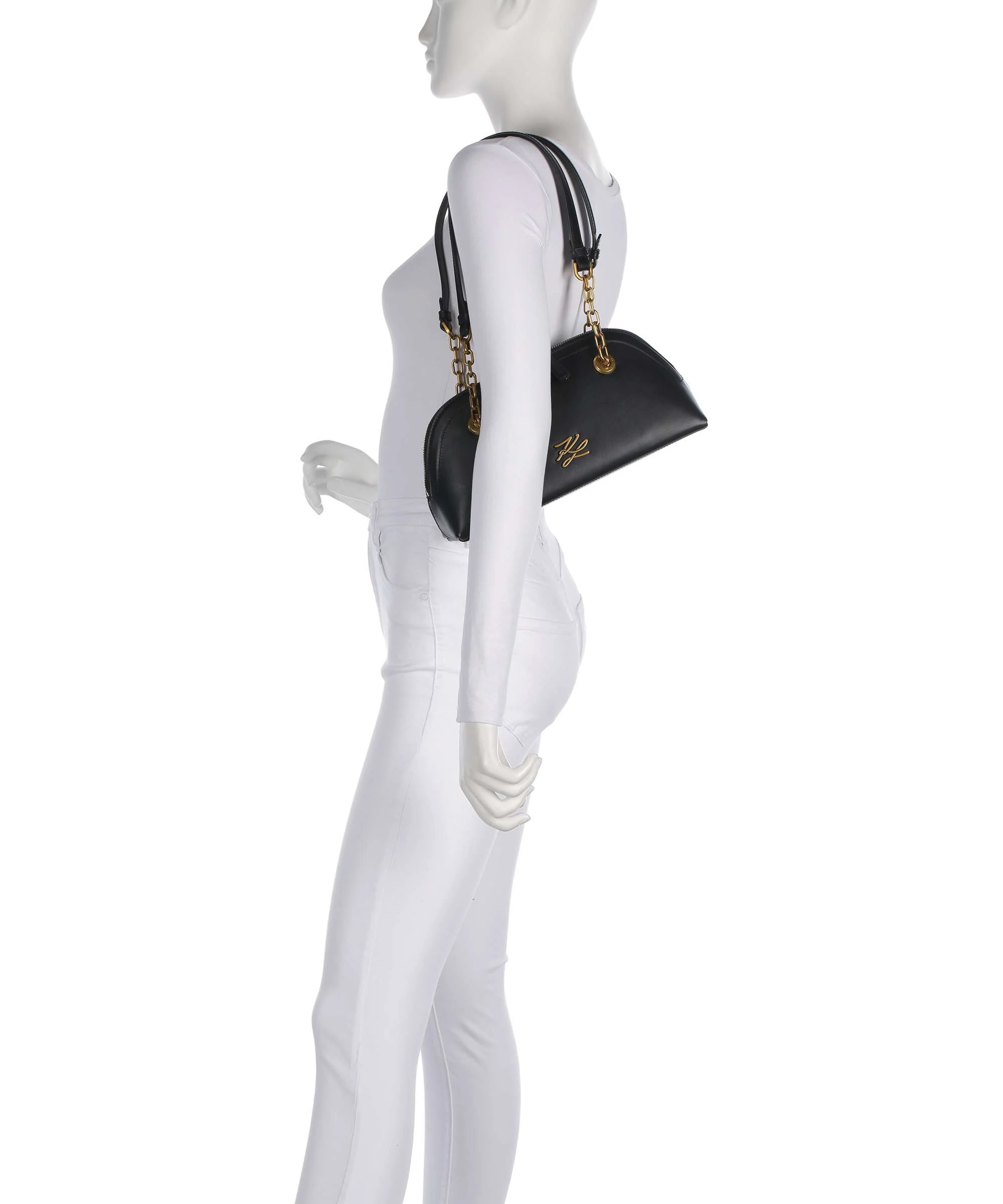 Karl Lagerfeld K/Autograph Bowling Small Torba na ramię black/gold - Image 3