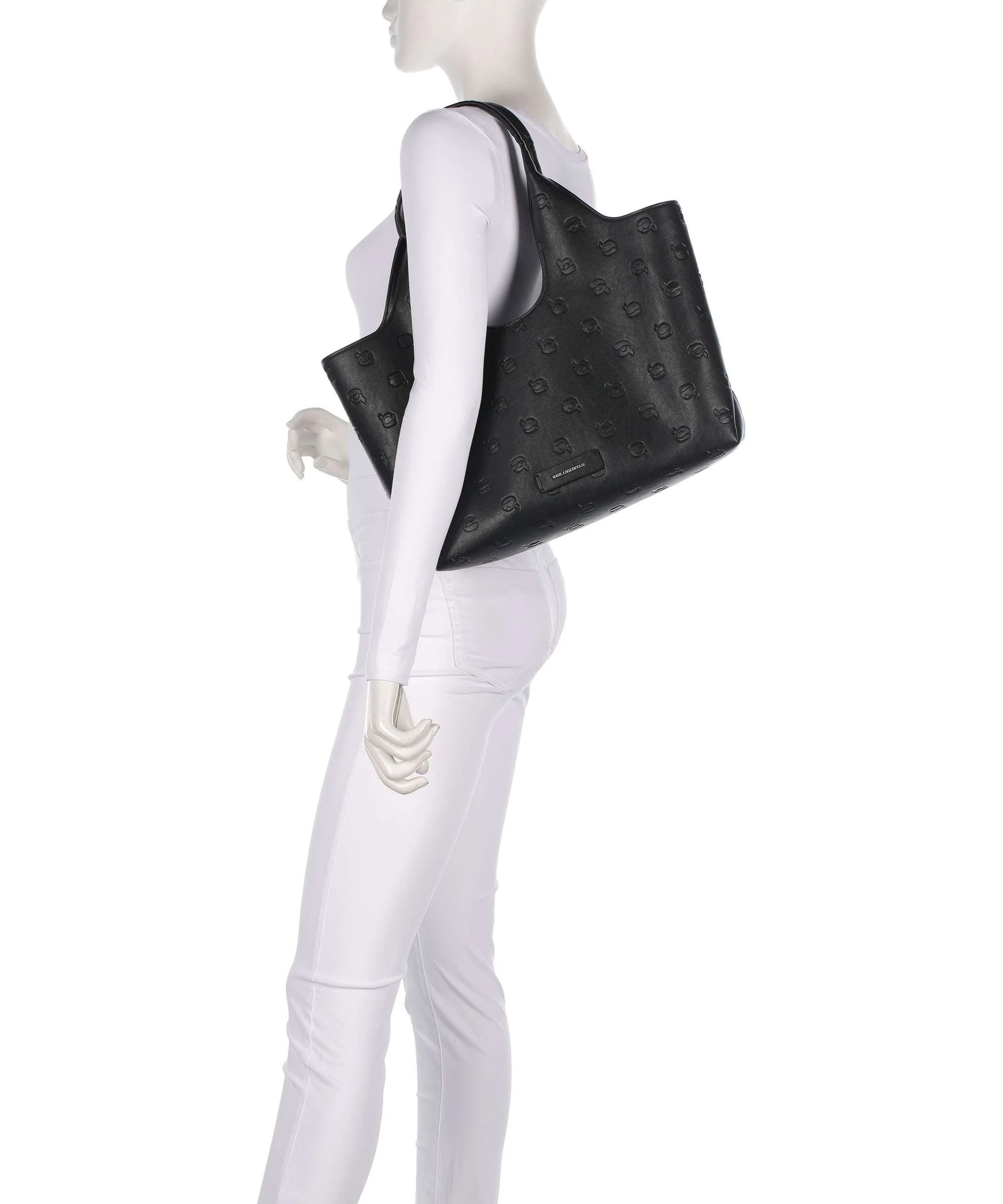 Karl Lagerfeld K/Ikon Monogram Medium Torba na zakupy tonal black - Image 3